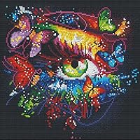 Kreuzstich Set Eule Im Schnee - 26x36cm Mit Baumwollgarn