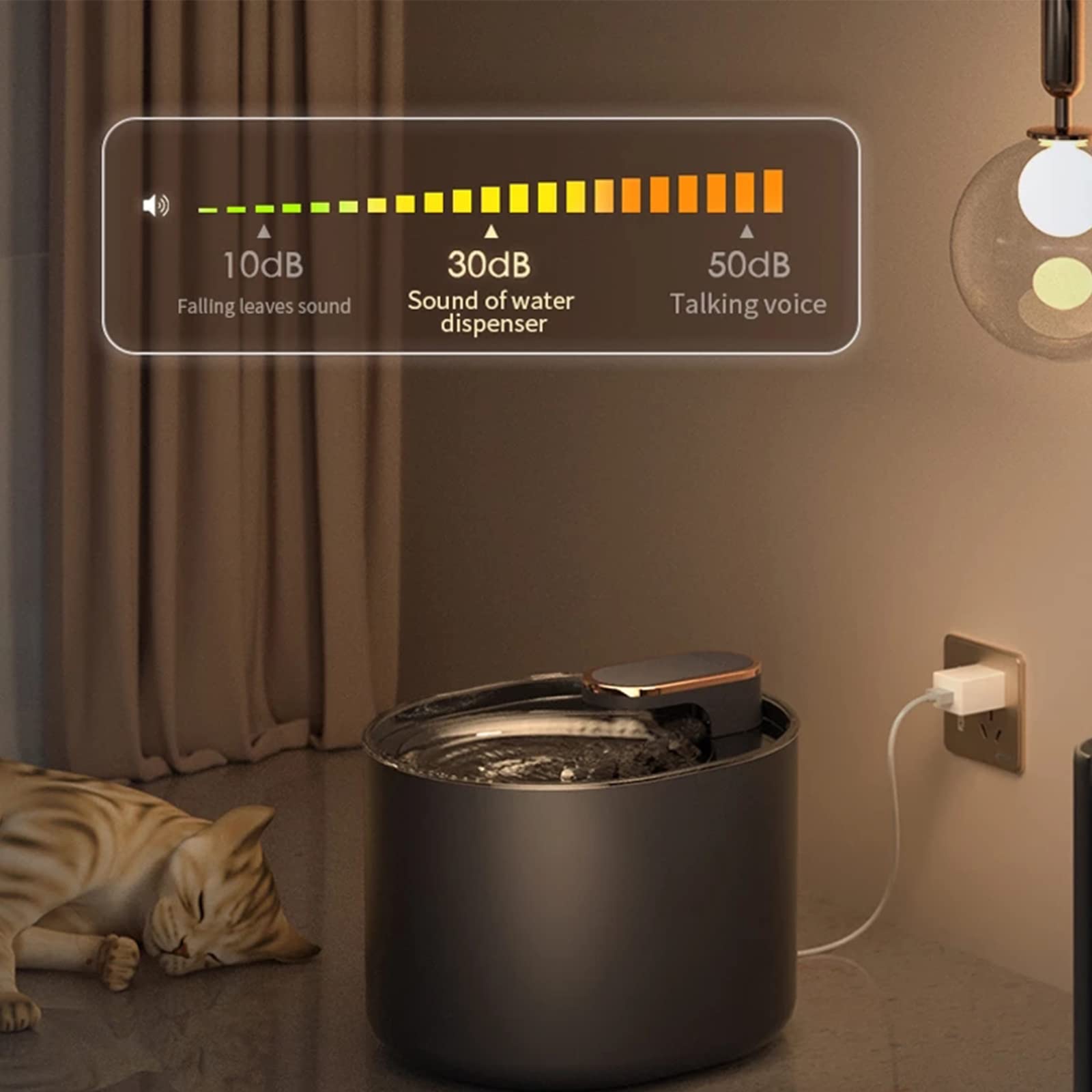 Fontanella per Gatti 3L, Fontana per Cani Animale Domestico,Distributore d'Acqua Alimentato Tramite USB per Cani E Gatti con Pompa Ultra-Silenziosa E 6 Filtri di Ricambio