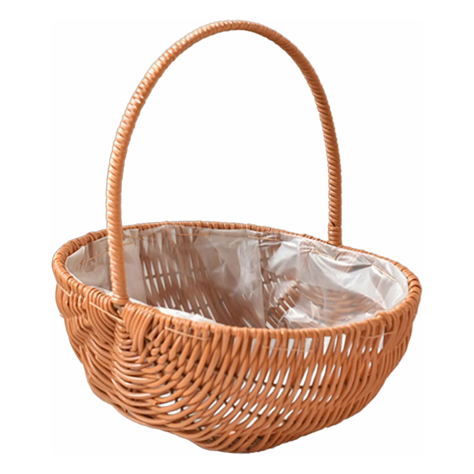 Hsyzygian Girls E Type Handwoven Basket Handheld Basket Versatiles Rattan Baskets Picnics Baskets With Handles Flower For Weddings Kitchen Storage