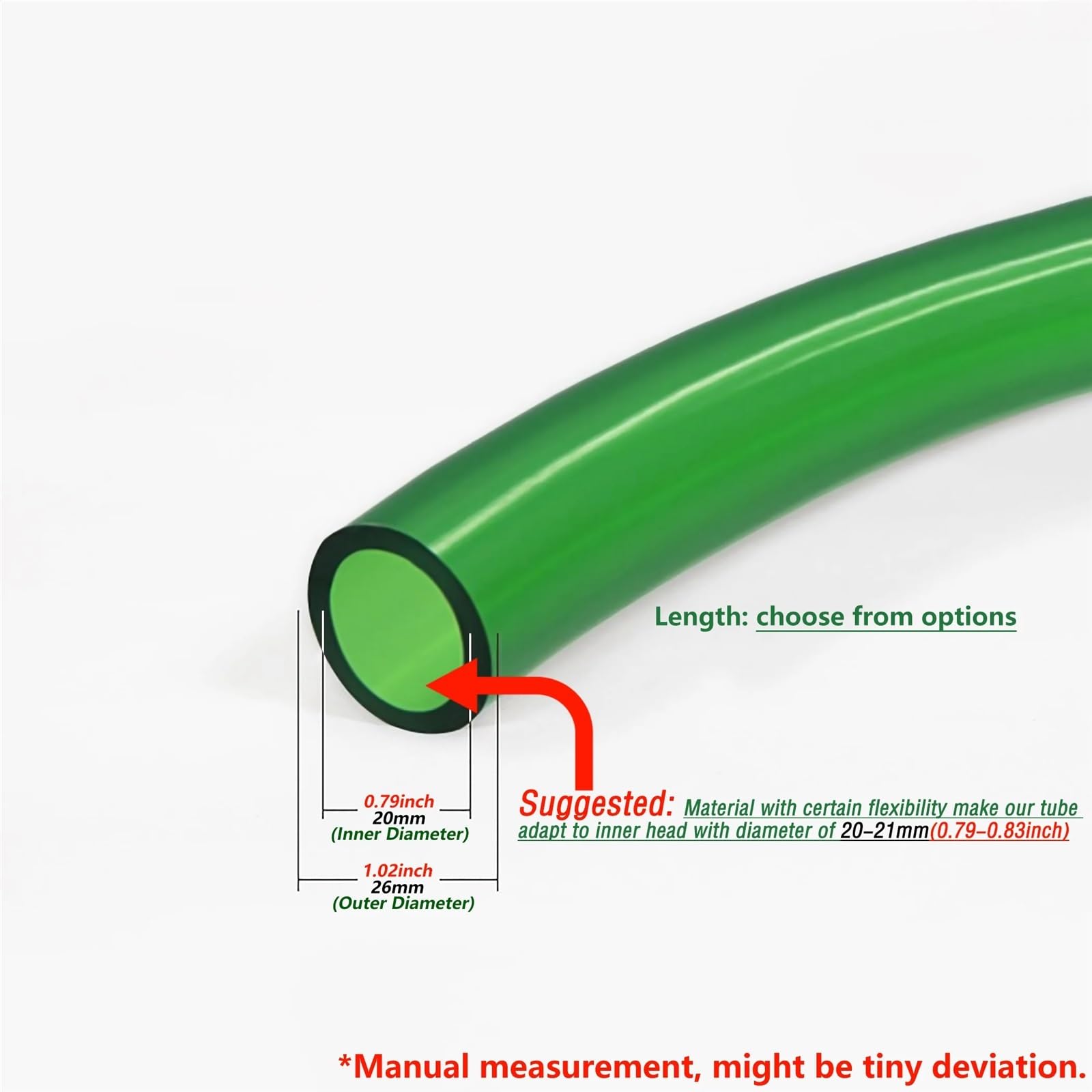 Pvc Schlauch Durchscheinendes grünes PVC-Aquariumpumpen-Wasserschlauchrohr(Green M05 Inner Dia 20mm,5m (16 feet))