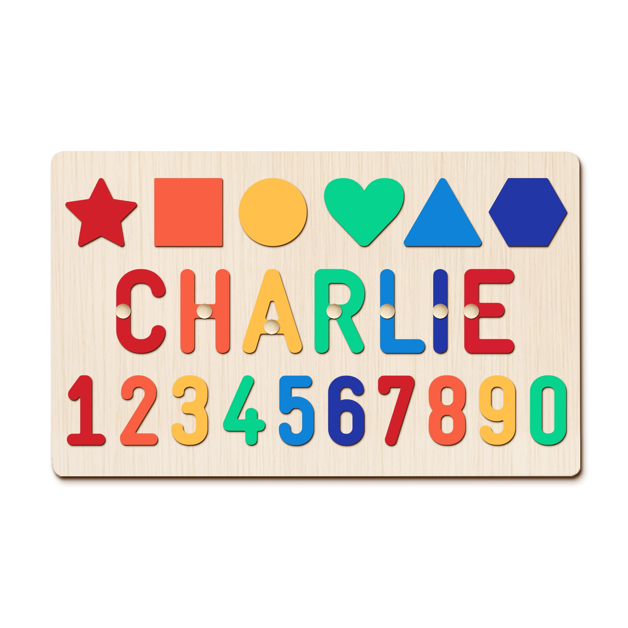 GifXify Personalised Name Puzzle Age 3+ for Kids | Custom Wooden Puzzles for Toddlers | Perfect Baby Gifts for Boys & Girls | Montessori Toys for Baby's First Birthday, Christmas (Number-Shape) — image 1