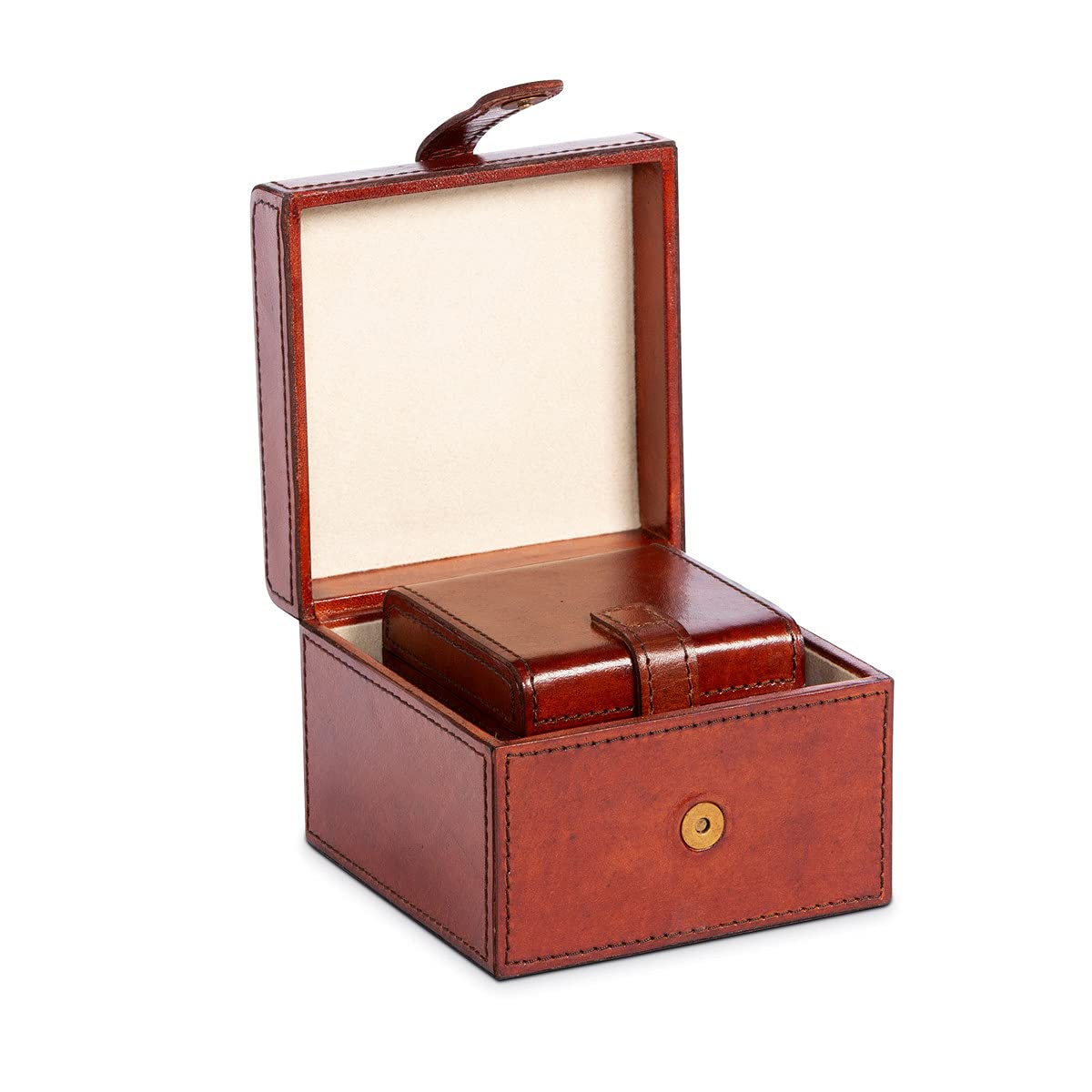 Park Hill Collection Leather Valet Storage Boxes, Set of 2
