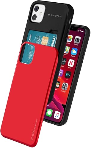 GOOSPERY Skyslide - Funda tipo cartera diseñada para iPhone 11 de 6.1 pulgadas, funda con tarjetero asegurado, carga 100% inalámbrica, con GOOSPERY Skyslide - Funda tipo cartera diseñada para iPhone 11 de 6.1 pulgadas, funda con tarjetero asegurado, carga 100% inalámbrica, con