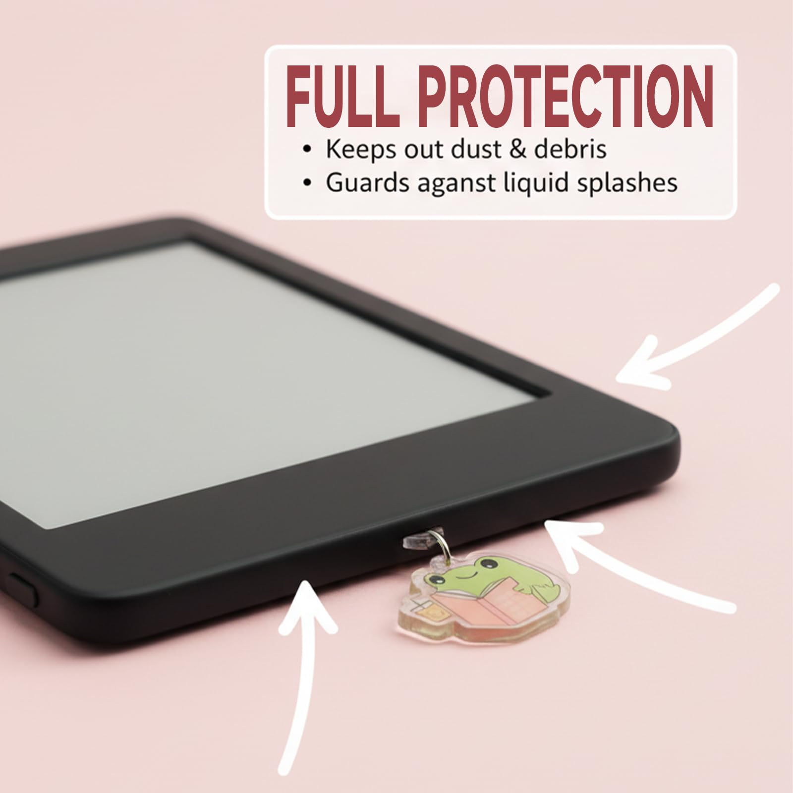 JYNVO 9 Pièces Breloques Anti-Poussière Amusantes, Micro USB Compatible avec Kindle Paperwhite 1-4/10/Oasis 1-3, E-Reader & Téléphones Android - Accessoires Kindle Femme - 3