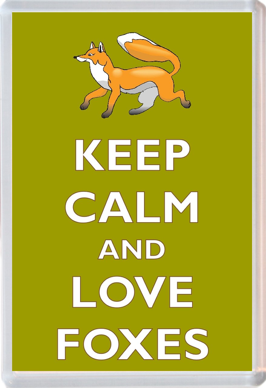 Keep Calm and Love Foxes - Novelty Jumbo Fridge Magnet