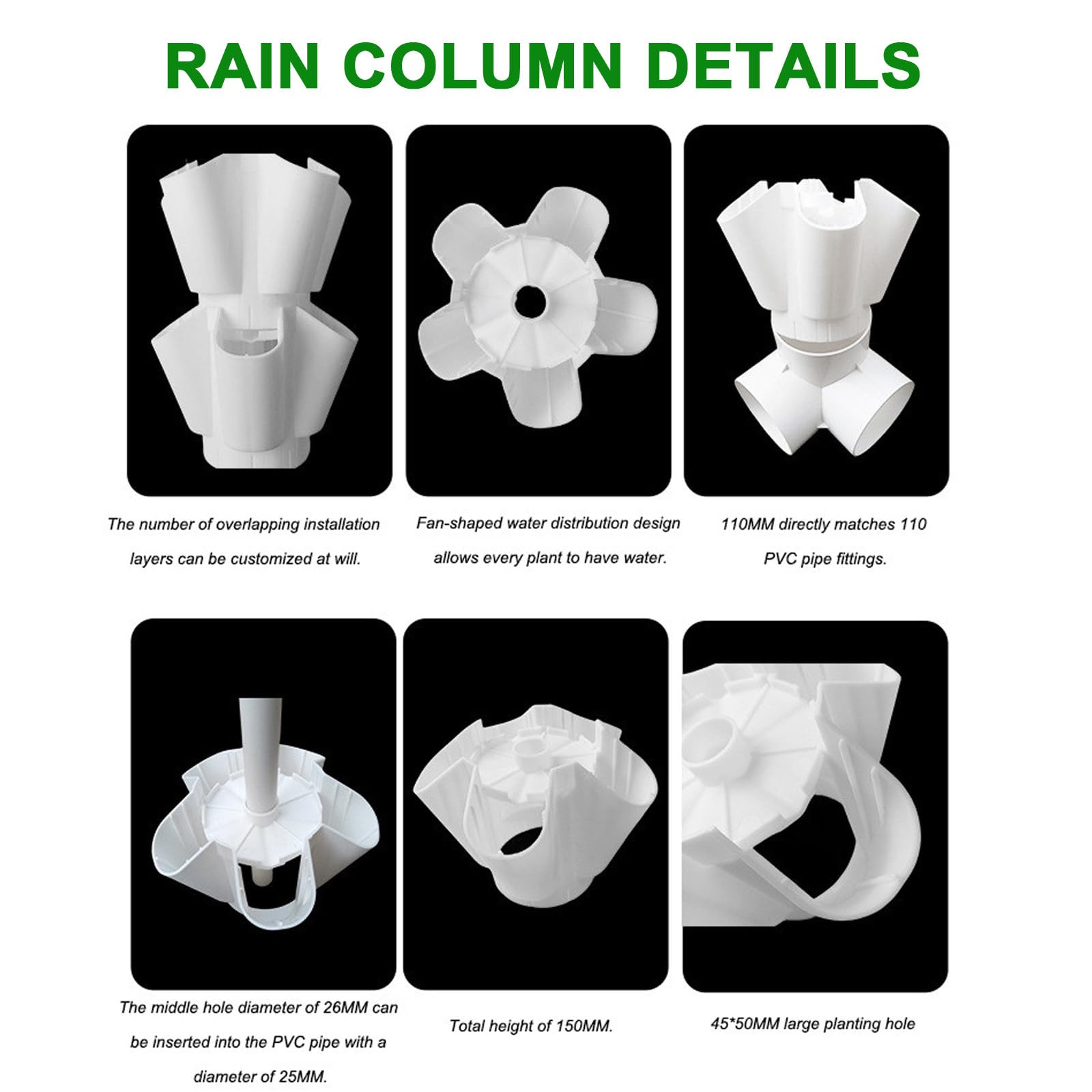 Sistema hidropónico de torre de jardín para hierbas, frutas y verduras, kit de cultivo vertical interior con 8 capas