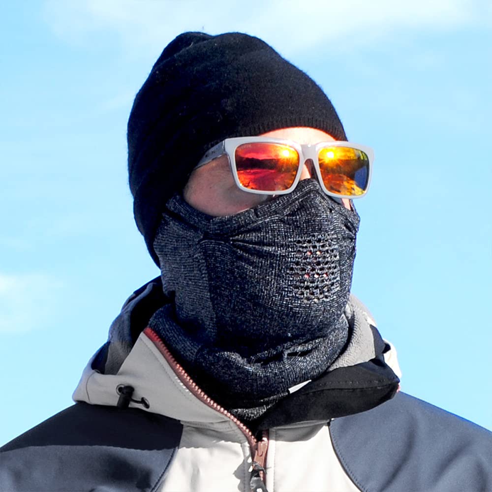 Naroo N9H - Medio pasamontañas térmico Transpirable Anti-empañamiento, Calentador de Cuello con Costuras Especiales para Mejor visión, cómodo elástico contra Viento para Esquiar, Snowboard