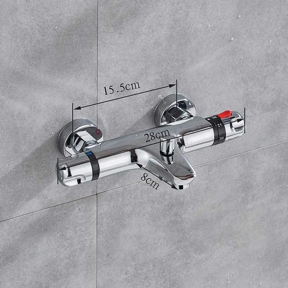 Mélangeur de salle de bain chaud et froid thermostatique au fini chrome miroir haute résistance