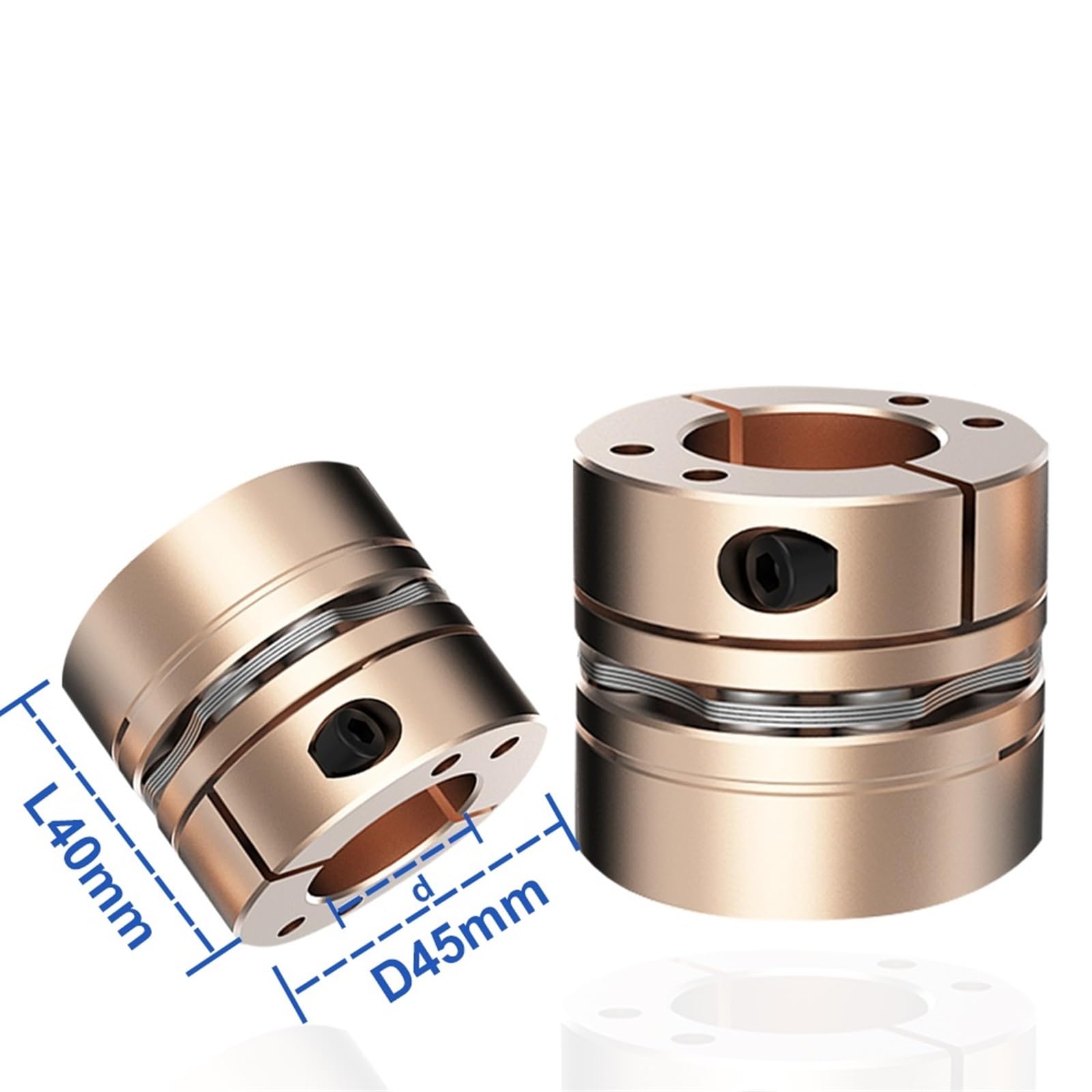Accouplement à diaphragme Flexible D45L40, 10mm à 24mm, coupleur de servomoteur à 8 vis plus grand(14X14)