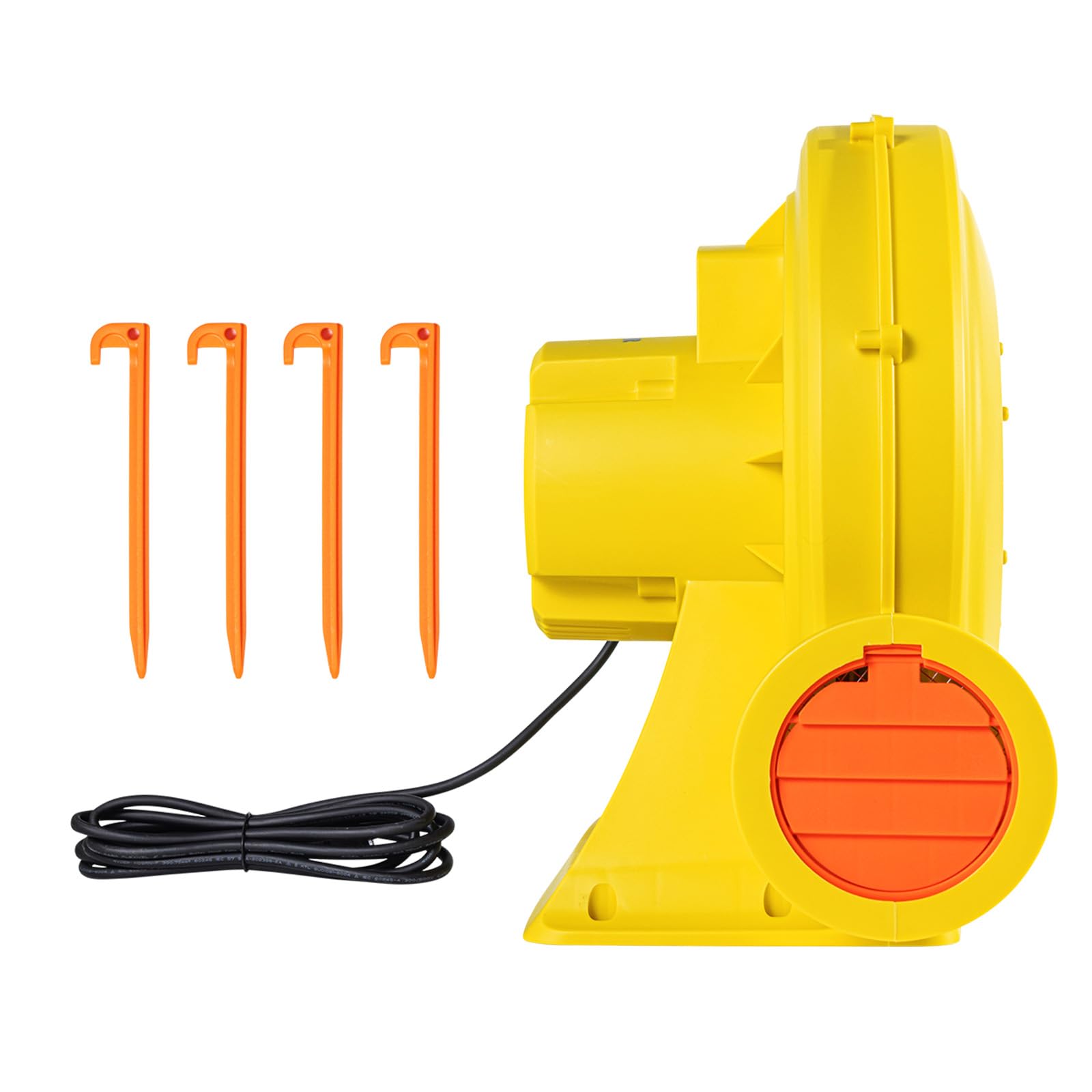 VEVOR Soplador de Aire para Castillos Inflables, 870 W y 950 W, 1,3 HP, Bomba Comercial, Ventilador Eléctrico 3300 RPM, Castillos Inflables, Toboganes de Agua, Amarillo, 420 x 240 x 420 mm