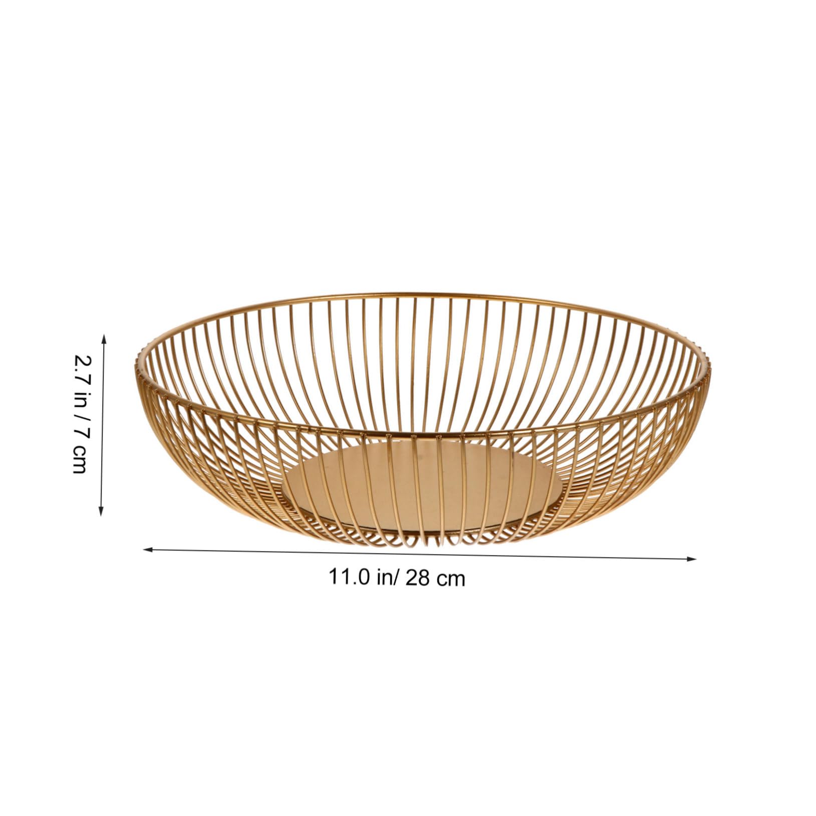 Cabilock Metal Wire Snack Storage Basket Round Fruit Bowl Kitchen Counter Decor for Home