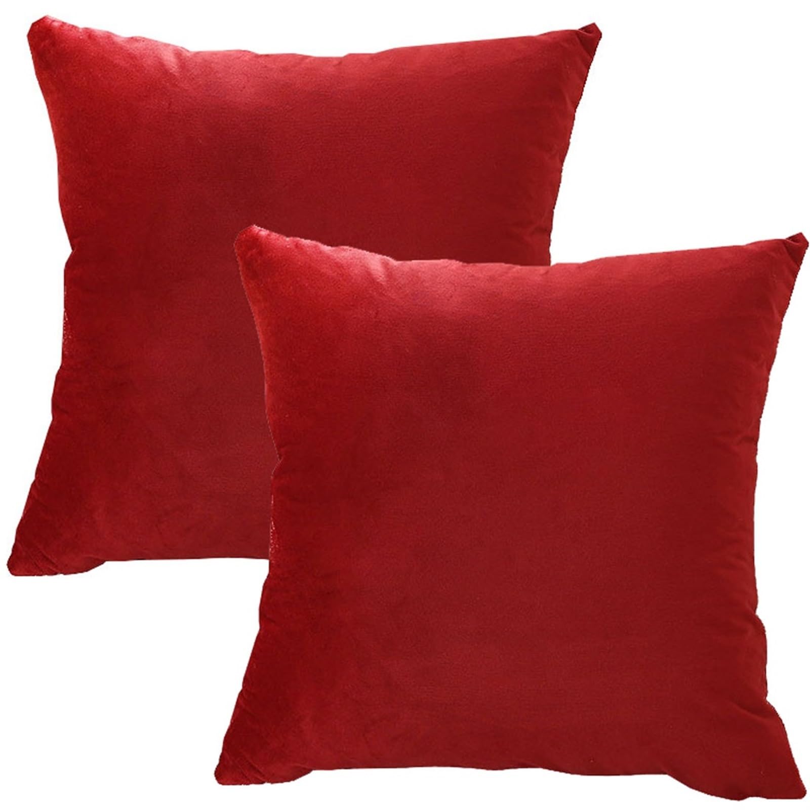 Housse de coussin en coton et polyester rouge avec fermeture invisible 65x100 cm