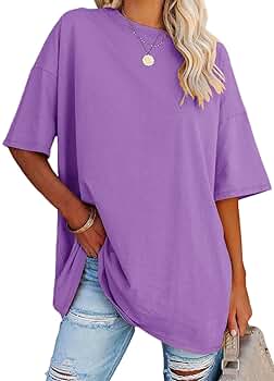 YEXIPO Women's Oversized T Shirts Summer Short Sleeve Loose