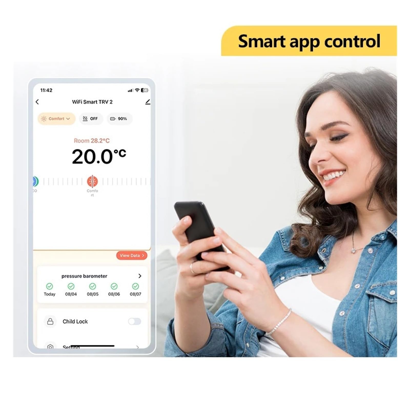 Termostato Inteligente, Termostato WiFi, actuador de radiador, válvula termostática, Controlador Temperatura Inteligente, Cabezal