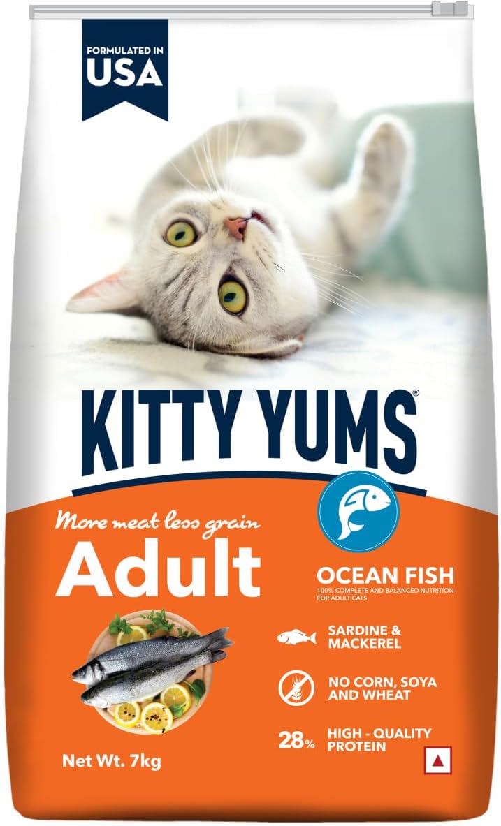 - Adult (+1 Year) Dry Cat Food 7kg | Ocean Fish Flavour | Supports Heart Health | Aids Digestion | Builds Strong Bones | Promotes Healthy Skin & Coat