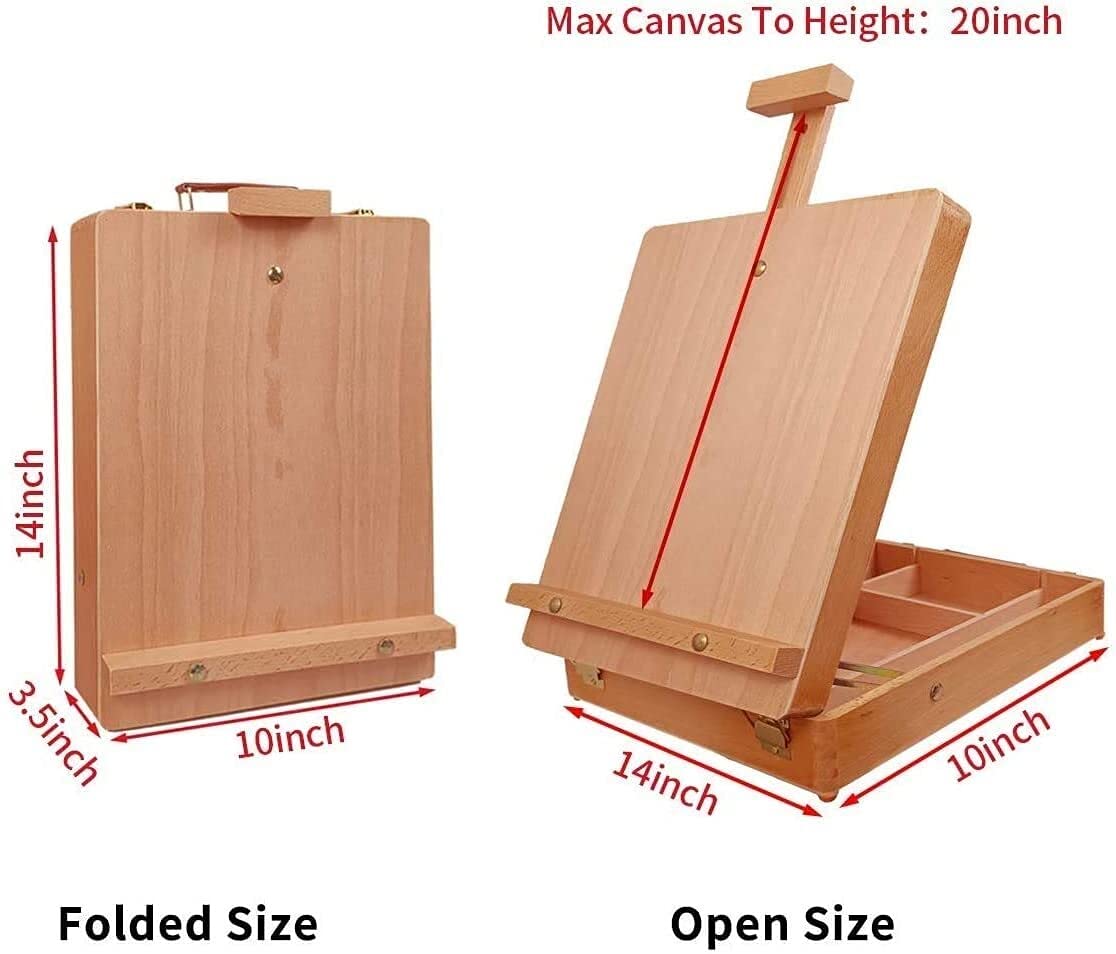 Caballete de Mesa de Madera de Haya para Pintura, Caballete artístico Adecuado para Pintores, exhibición de Adultos y niños