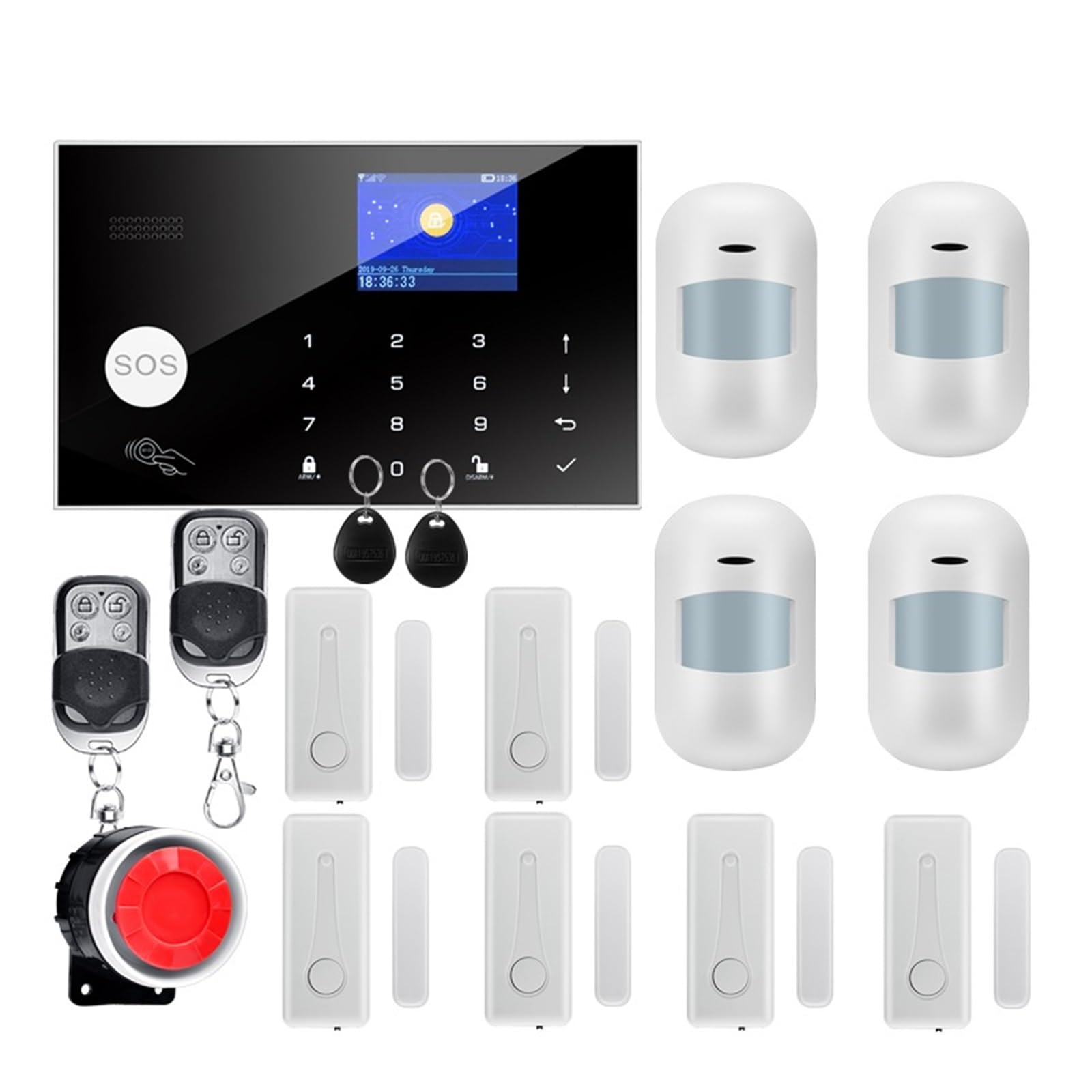 CUDTAPI GSM Alarm System 433MHz Home Wireless Burglar Security Tuya APP Compatible(W7B7)