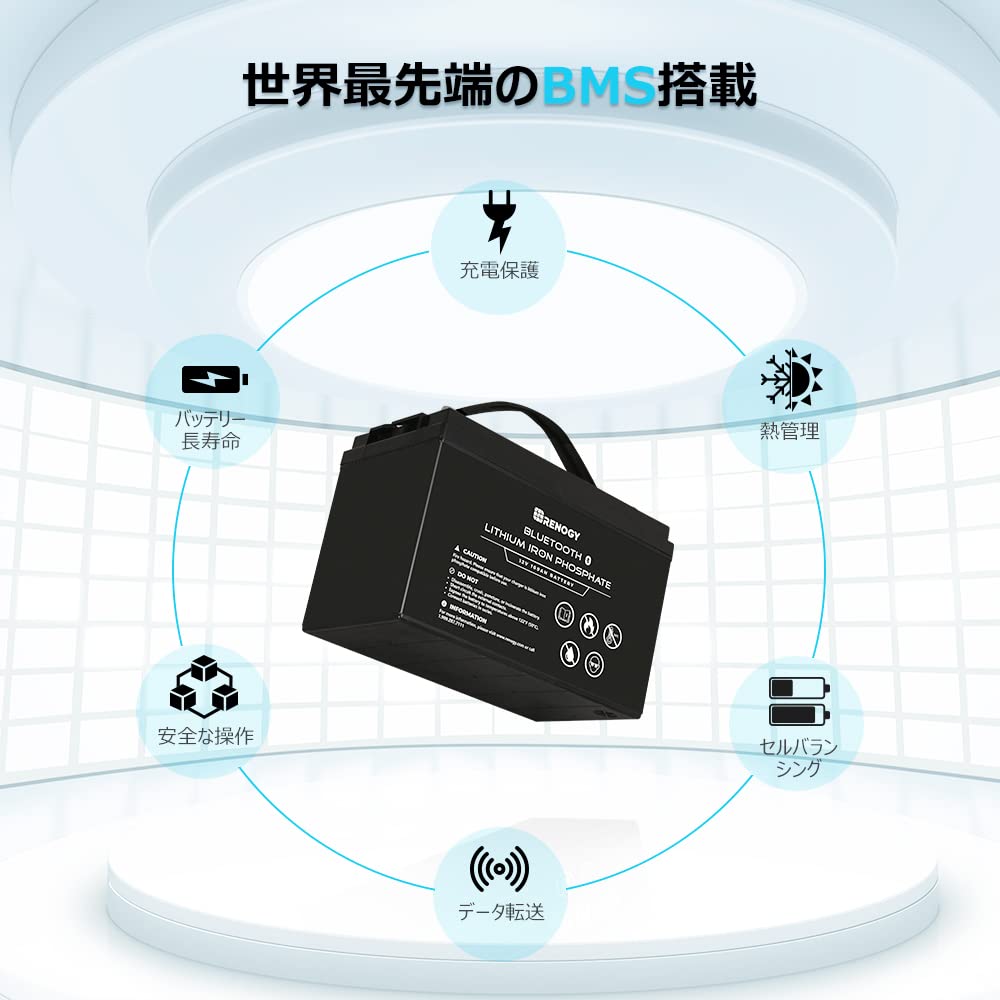 Amazon.co.jp: リン酸鉄リチウムイオンバッテリー (100AH Bluetooth