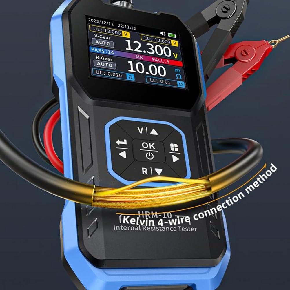 Pour FNIRSI HRM-10 Testeur de résistance interne de la batterie, ensemble de jauges de haute précision, enregistrement complet des processus, stockage de données