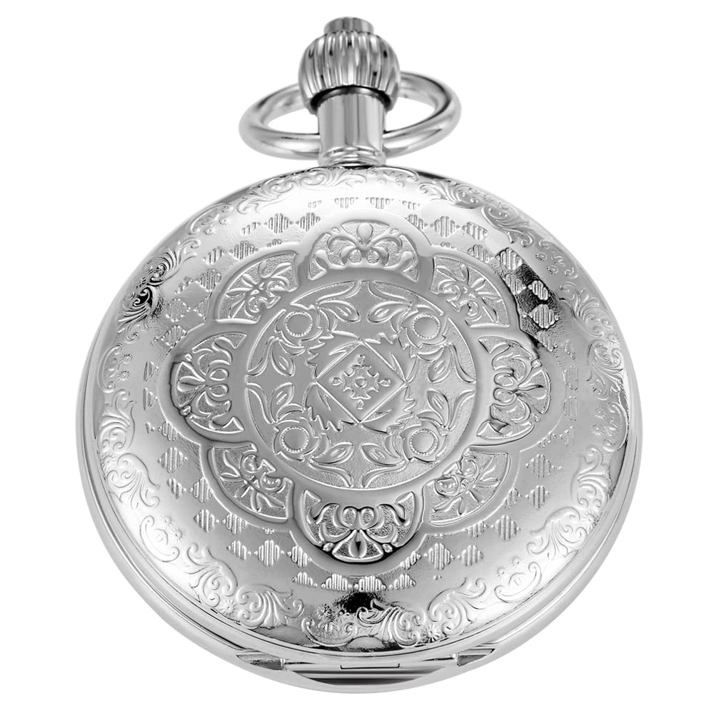 Vintage Full Copper Men's Mechanical Pocket Watch with Chain