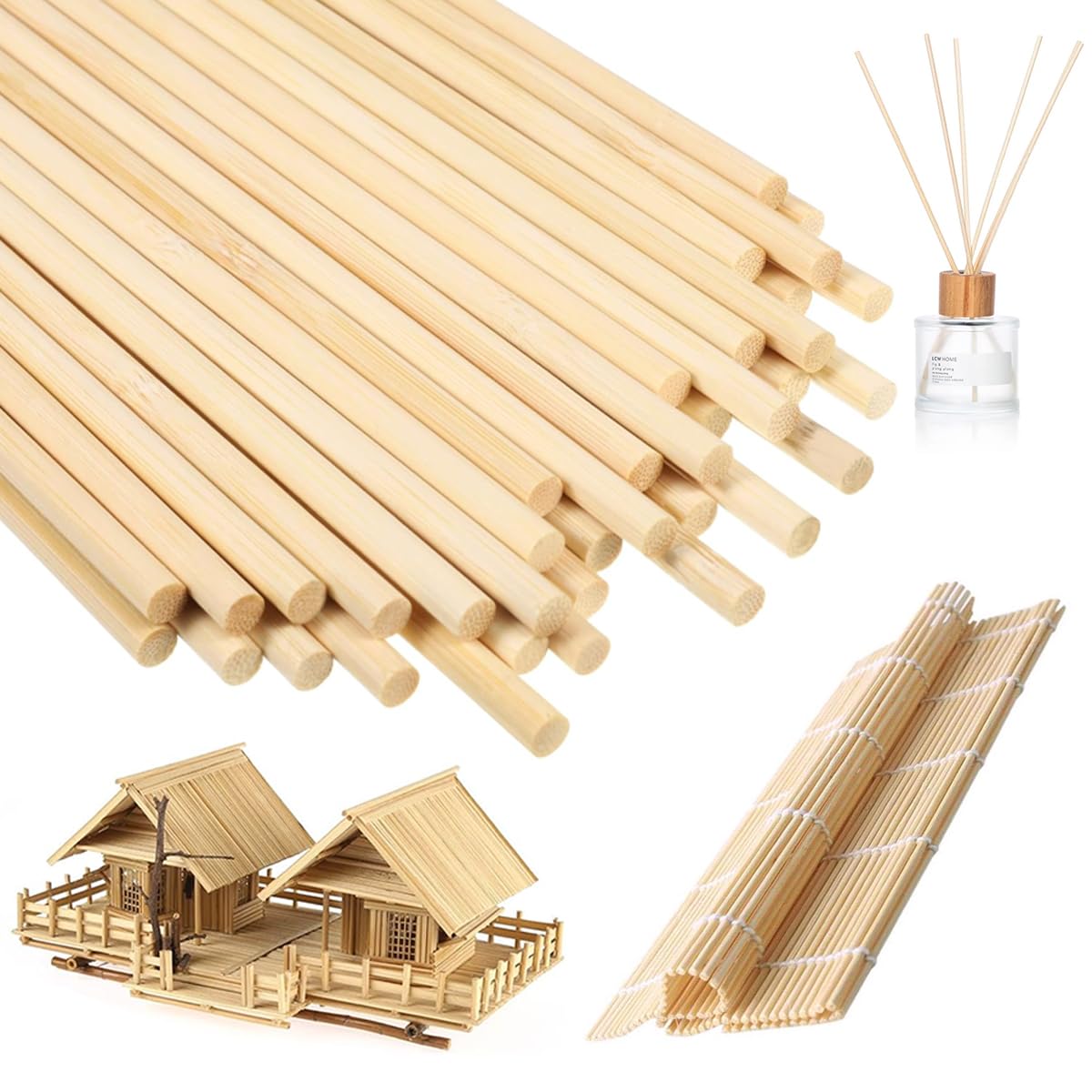 150 Pieces 300 mm x 3 mm Wooden Dowel Rods