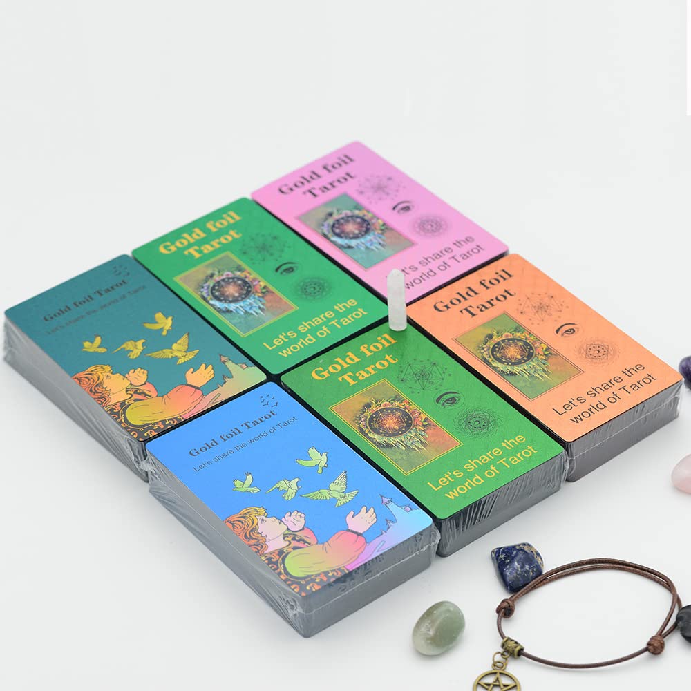 Tarotkarten Deck mit Leitfaden und Box - Anfänger-Set für Schicksalsvorhersage und Wahrsagung inklusive Armbänder - ideal für Anfänger und erfahrene Leser