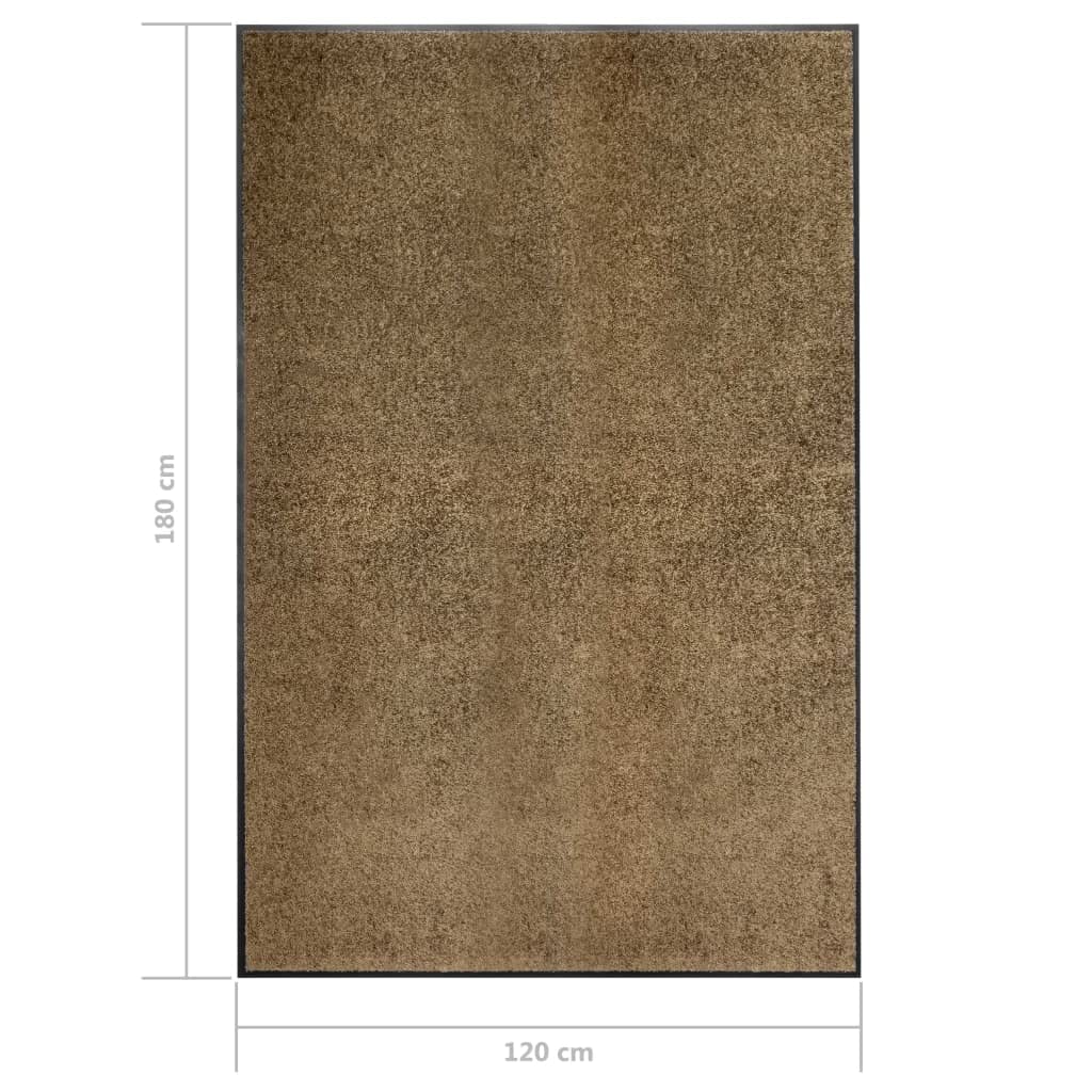 Felpudo lavable marrón 120 x 180 cm, antideslizante, absorbente, resistente a la intemperie, para interior y exterior, puerta de casa, balcón, terraza, pasillo, jardín
