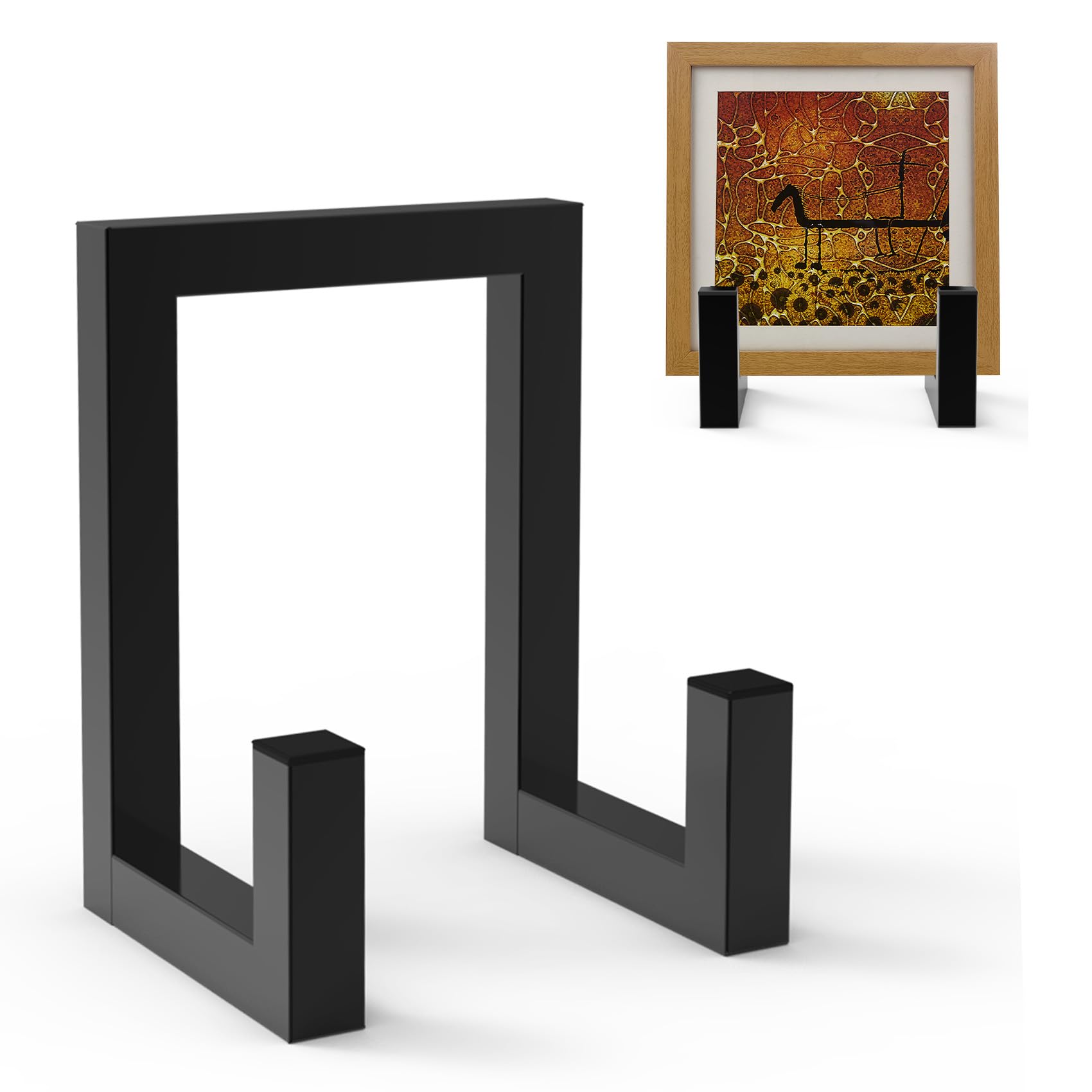 Estleys8 inch Large Plate Stands for Display, Metal Frame Holder Stand, Plate Holder Display Stand, Decorative Table Top Easels Picture Stand for Picture, Plate, Photo Easel (Black)