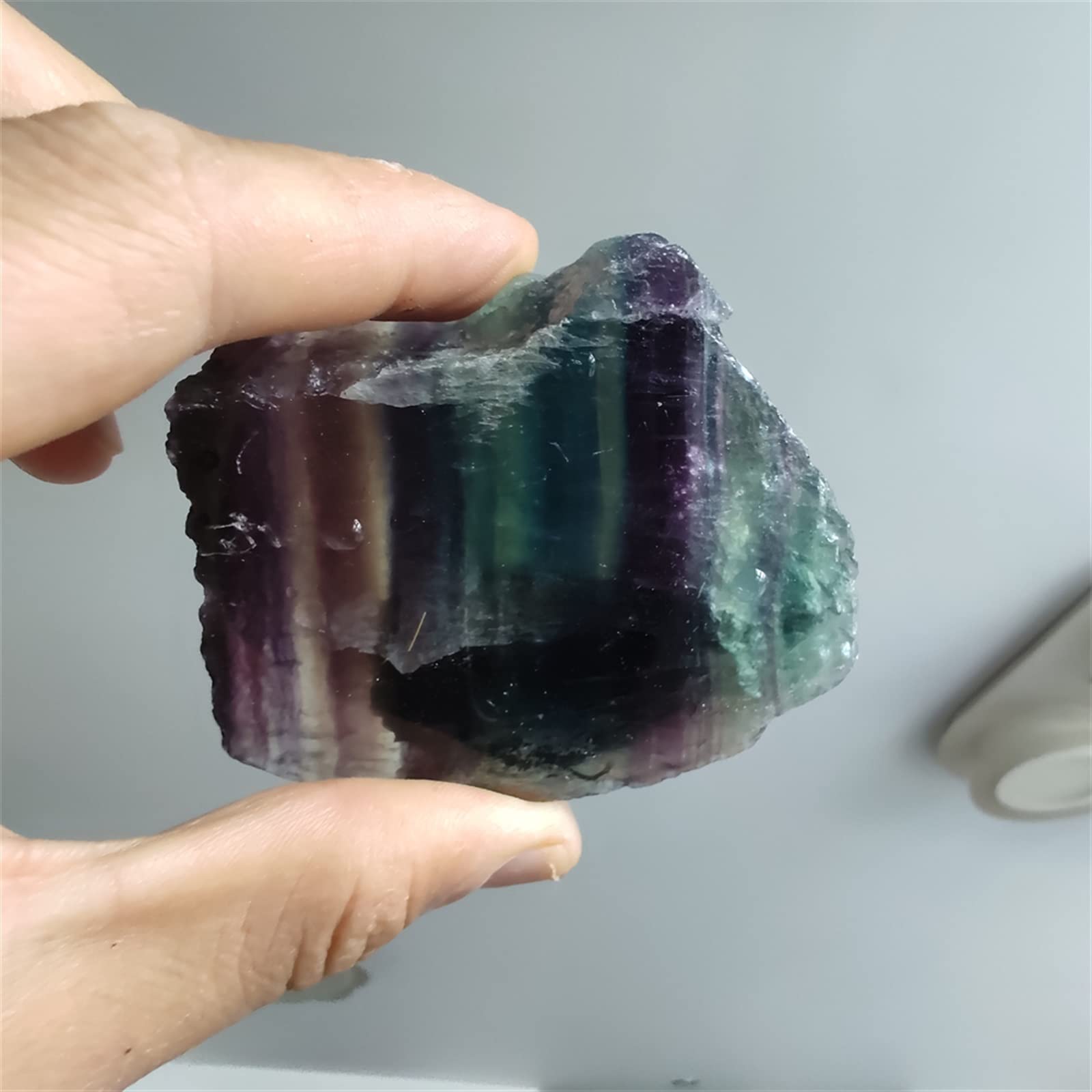 FUERLI 100g Fluorite Grezza Naturale Pietra Grezza Cristalli di Quarzo Roccia Acquario Decorazione della Stanza di Casa Pietra Preziosa zhimo Raccolta domiciliare