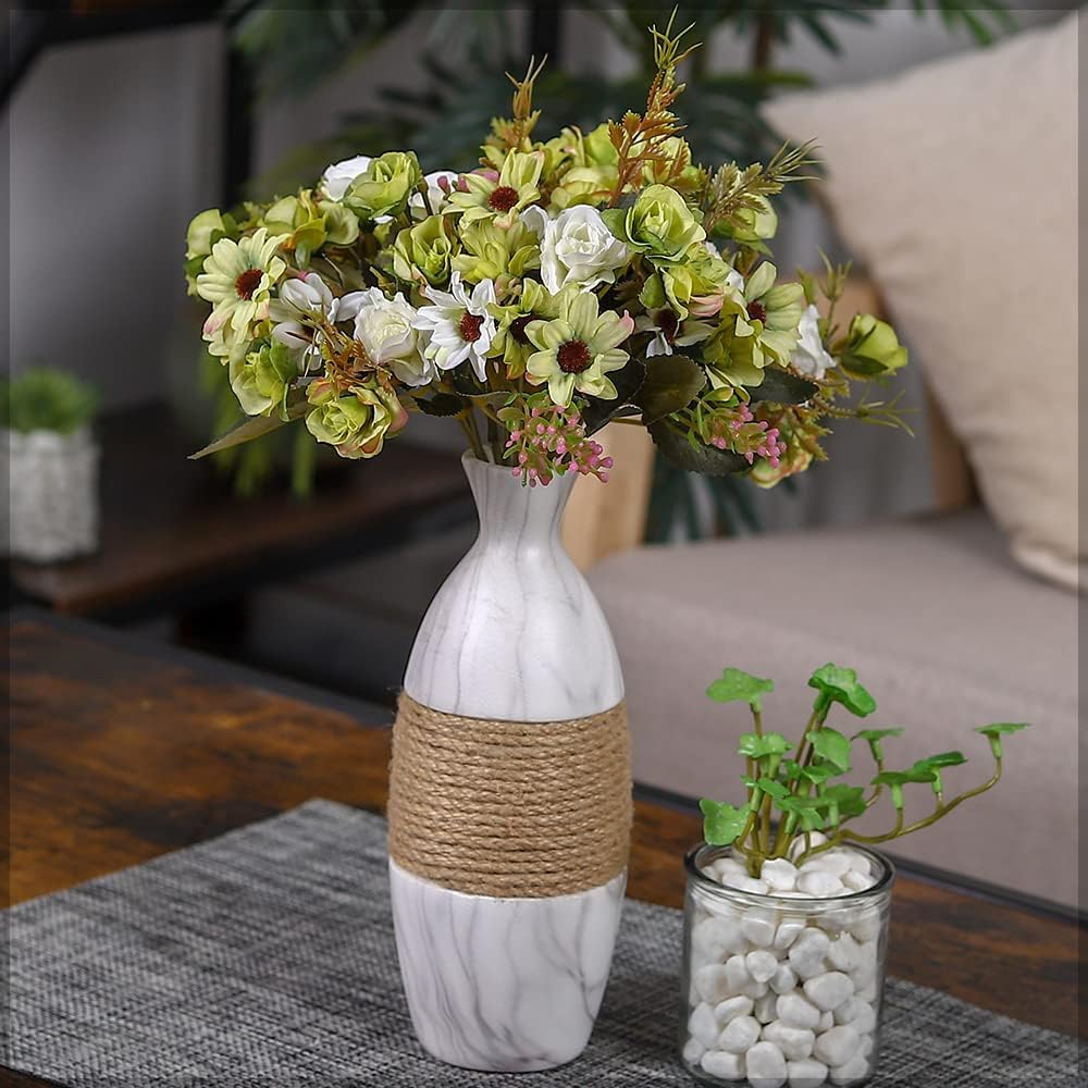 YATAI 3pcs Artificial Rose Flower Bouquet, Lifelike Silk Faux Flower Arrangement, UV-resistant, Durable & Long-Lasting Fake Flowers, Maintenance-Free Fresh Flowers for Event Home Office Decor, Green