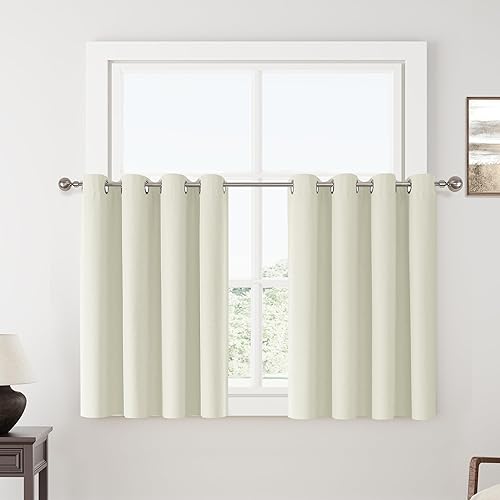 Miniatura 232 de ChrisDowa Cortinas 100% opacas de abedul liso de 96 pulgadas de largo, 2 paneles para dormitorio, sala de estar, oscurecimiento de la habitación de