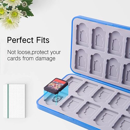 Vista 32 de PERFECTSIGHT 48 Switch Game Card Case for Nintendo Switch OLED Switch Lite, Cute 48 Game Holder Cartridge Case for Game Cards and SD Cards, Kawaii