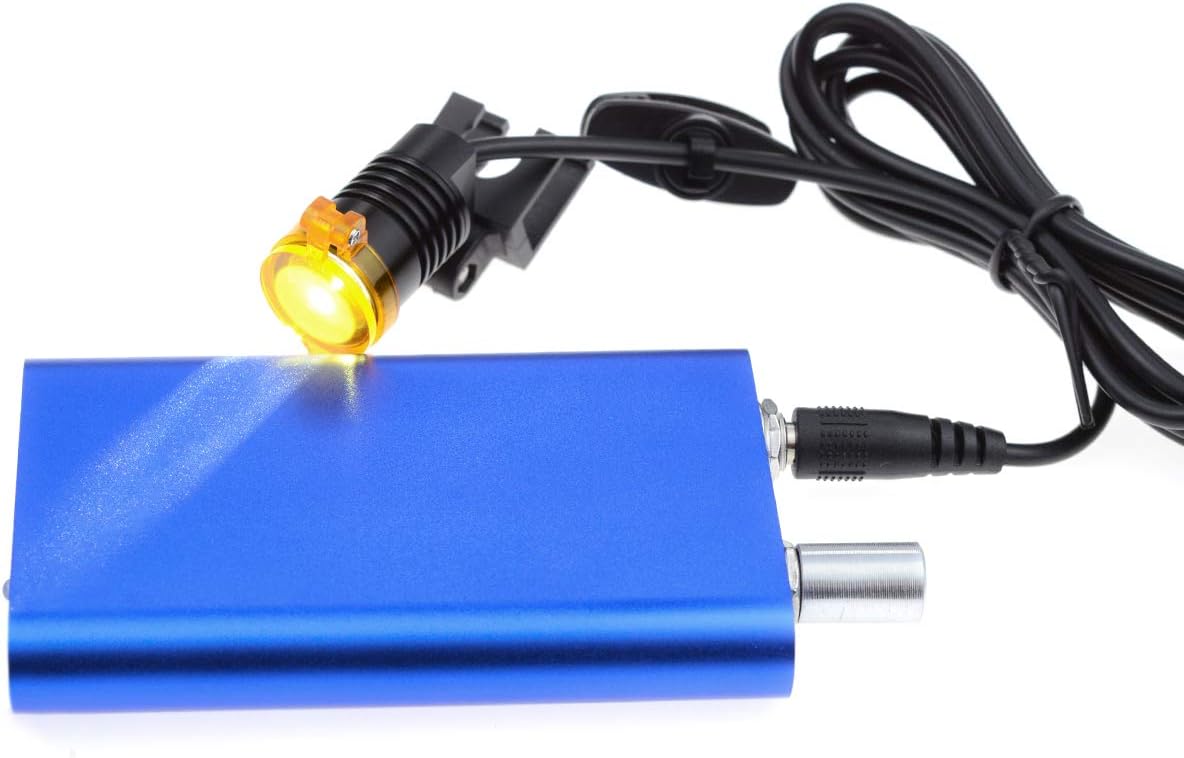 3W Portable Metal Headlight Insert Clip Headlamp with Filter for Binocular Loupe Premium Bag (Blue), RA-005HST