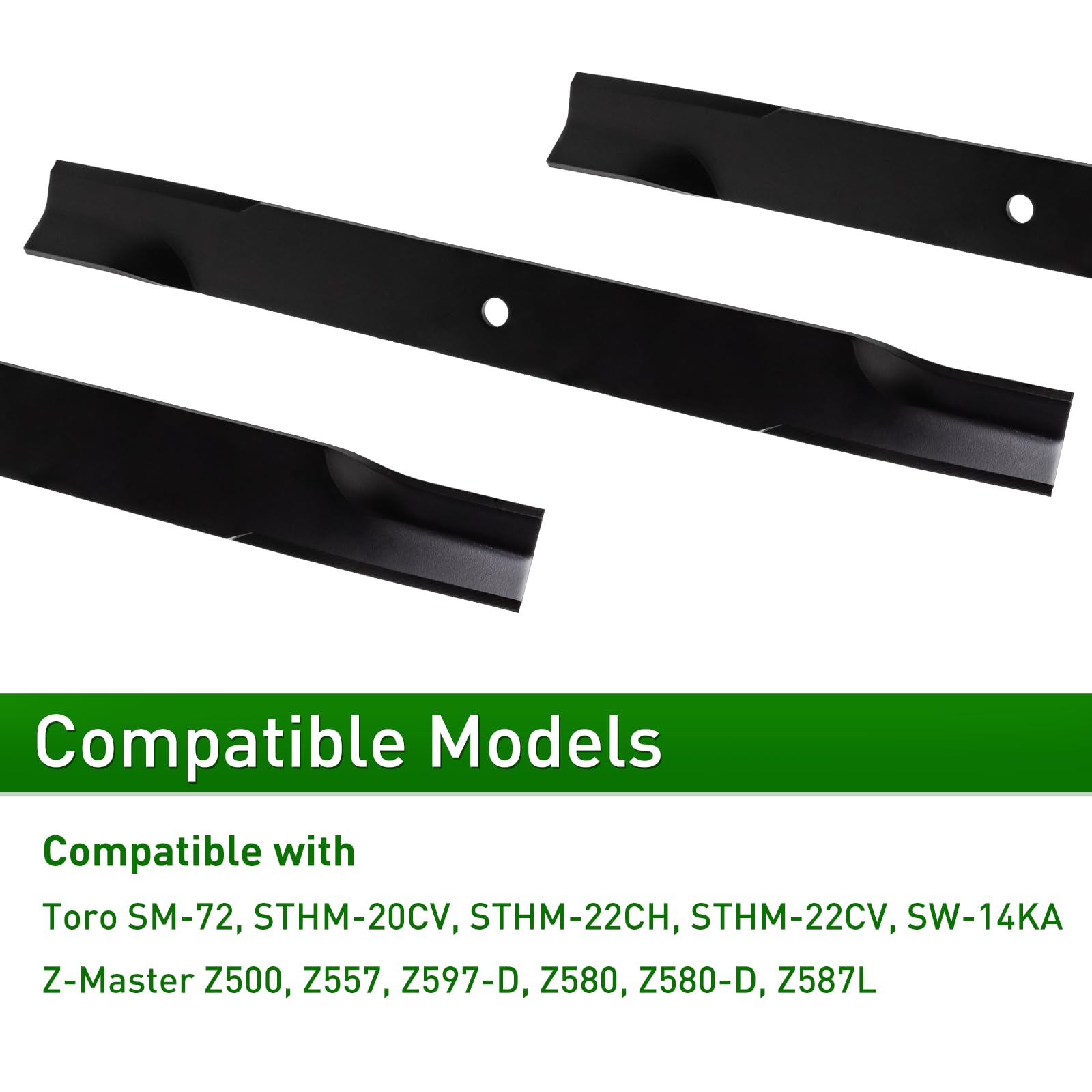 Cuchilla de cortacésped 105-7781-03 compatible con cubierta de 52 pulgadas, hoja de flujo alto para 30099 30694 74237 74539 74943 79559, reemplaza 108-1117 110-0409 105-77 781, 30 cm. Contenido