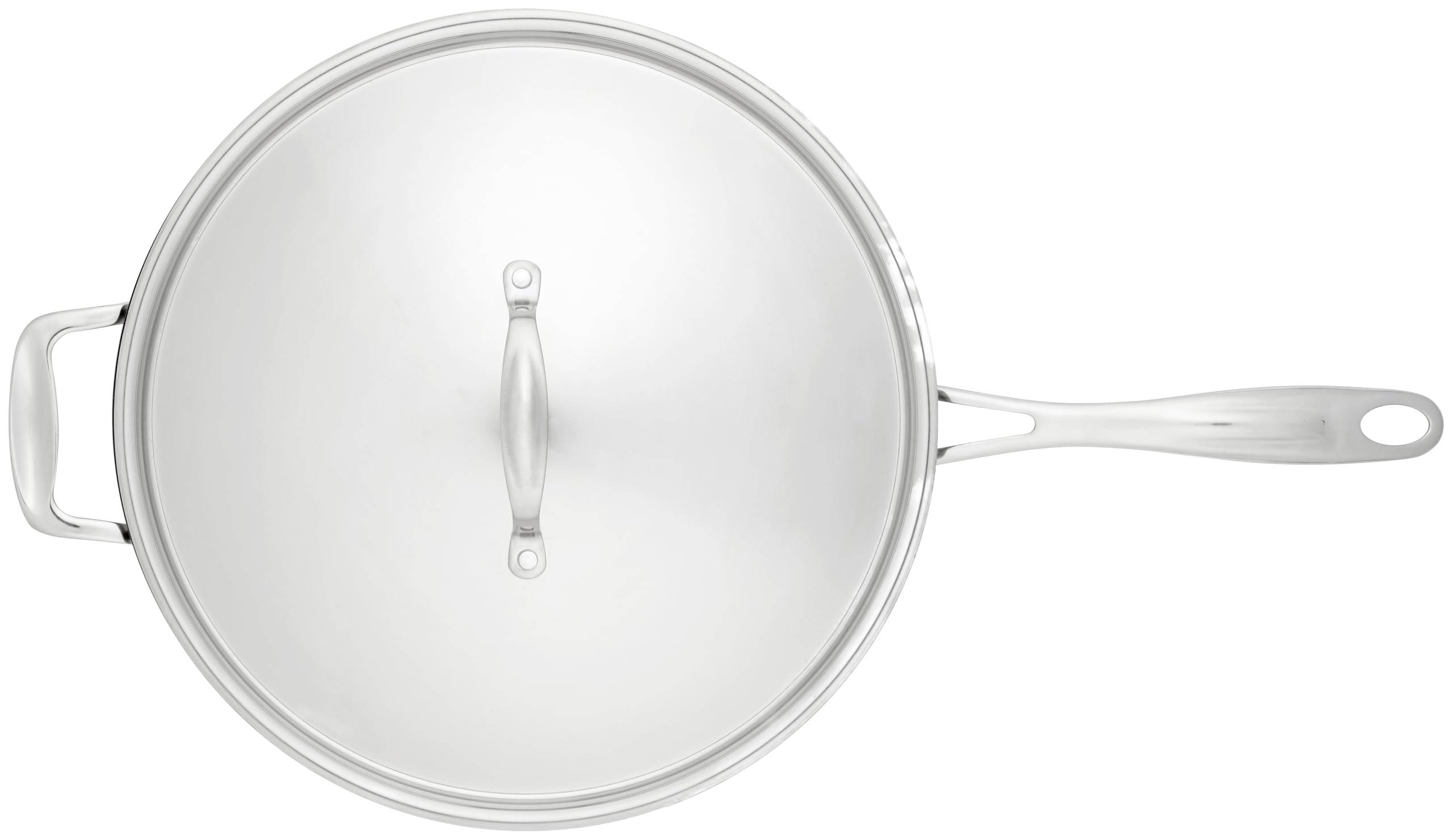 Stellar Saute - Padella antiaderente con manico alto 28 cm, in acciaio INOX, colore: argento, 28 cm