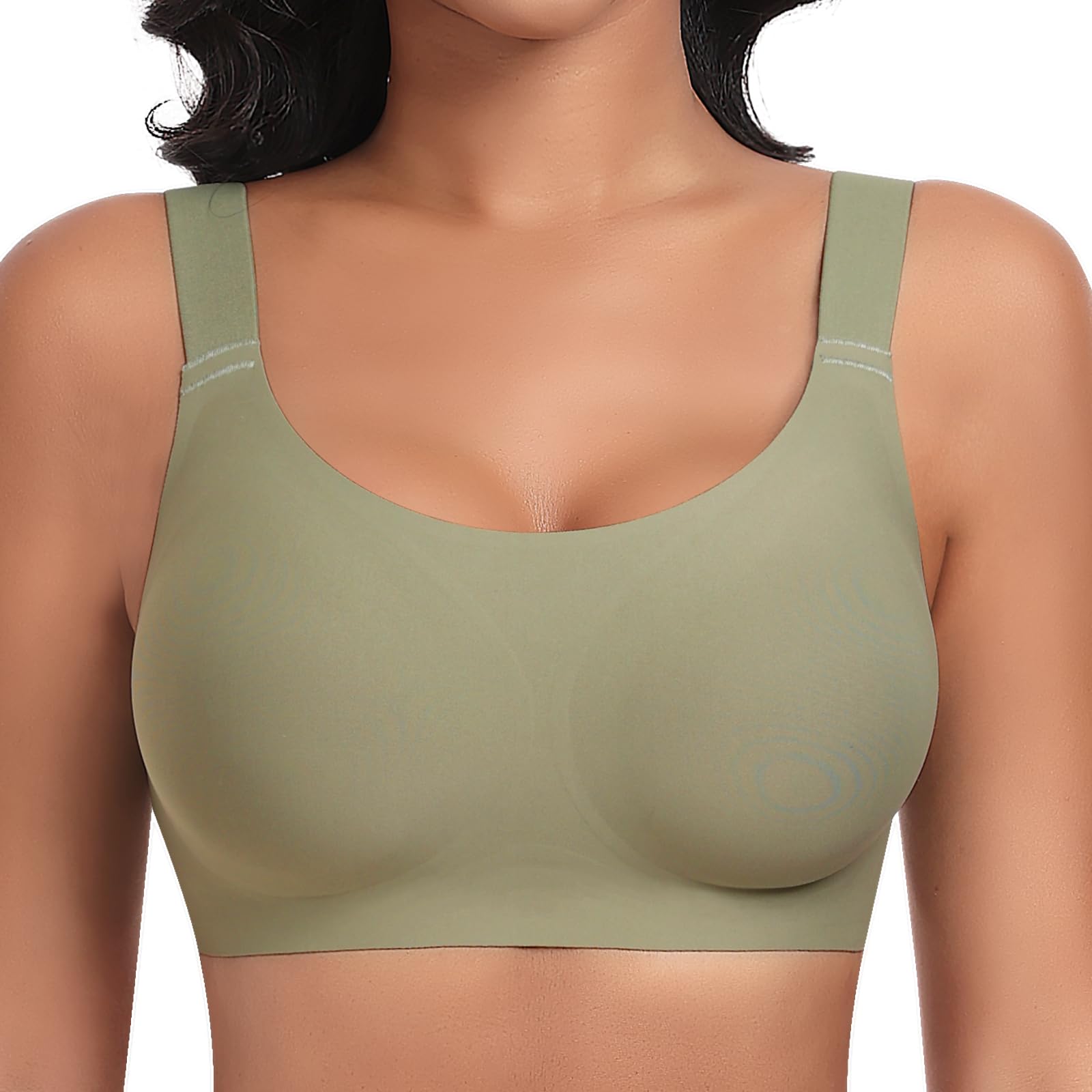 SINFLAWireless Bras for Women No Underwire Seamless Full Coverage Comfortable Everyday Bra with Medium Support