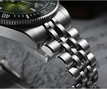 San Martin Automatic Dive Watch, Green Dial, 316L Stainless Steel, 37.5mm Case, 200M Water Resistant 9015 Movement, Model SN0148-GX