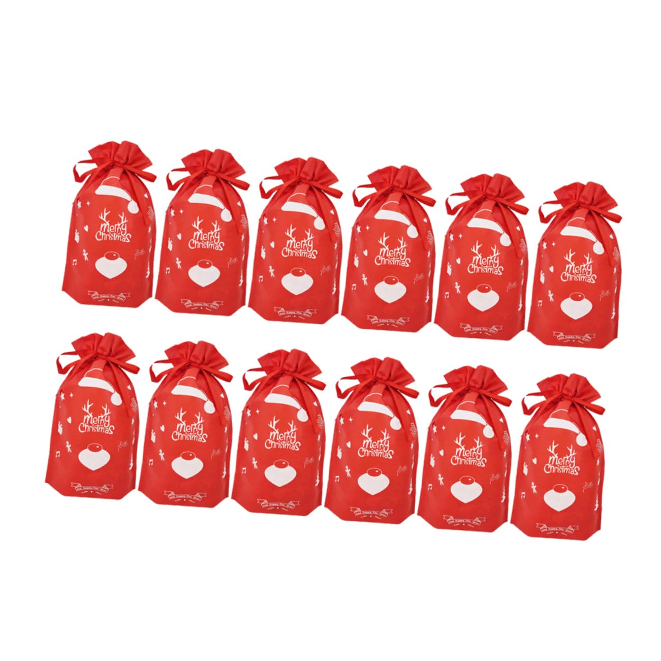 ABOOFAN 2 Set 12 Pz Borsa Morbida Sacchetto di Caramelle con Nastro Sacchetti di Biscotti di Natale Sacchetti di Caramelle Natalizie Borsa Regalo di Natale Natalizia Coulisse Stoffa
