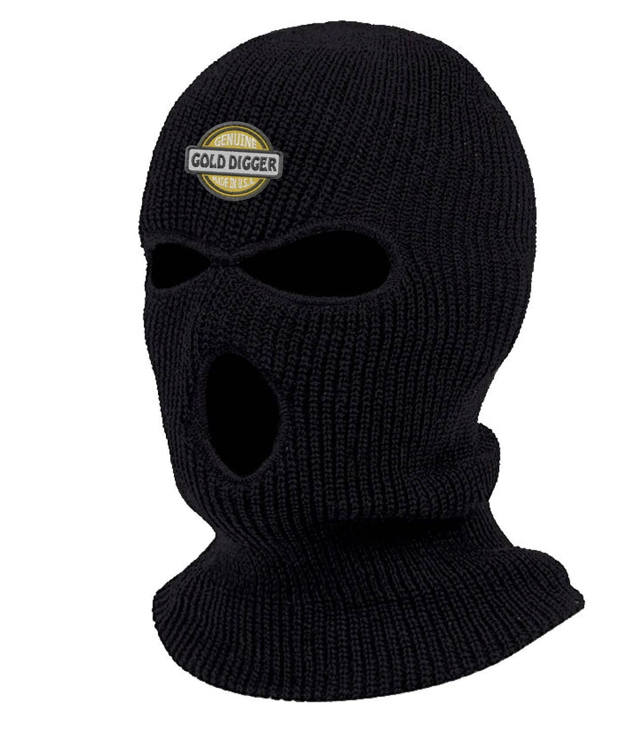 Genuine Gold Digger Embroidered Three Hole Ski Mask Full Face Cover Knitted Embroidery Warm Graphic Balaclava