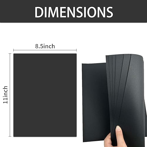 Miniatura 2 de 20 hojas de cartulina negra de 8.5 x 11 pulgadas, papel de construcción negro de alta calidad de 8.82 ozm92 bl, papel de impresora de doble cara,