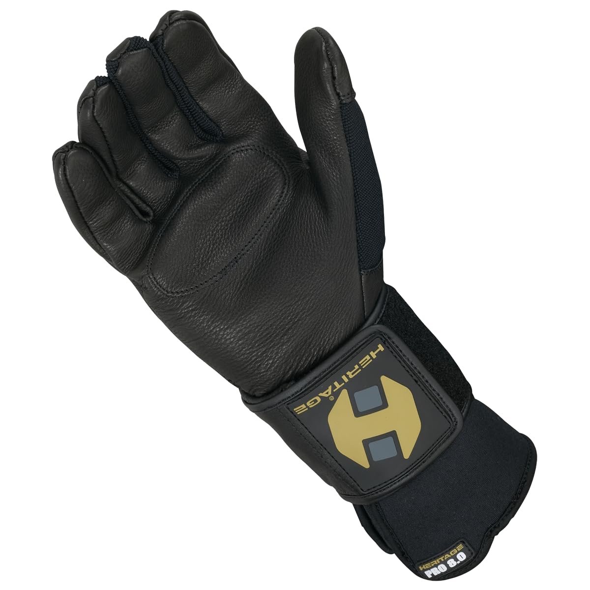 Heritage Performance Gloves, Pro 8.0 Bull Riding Glove (Right Hand Only), Size 5, Black
