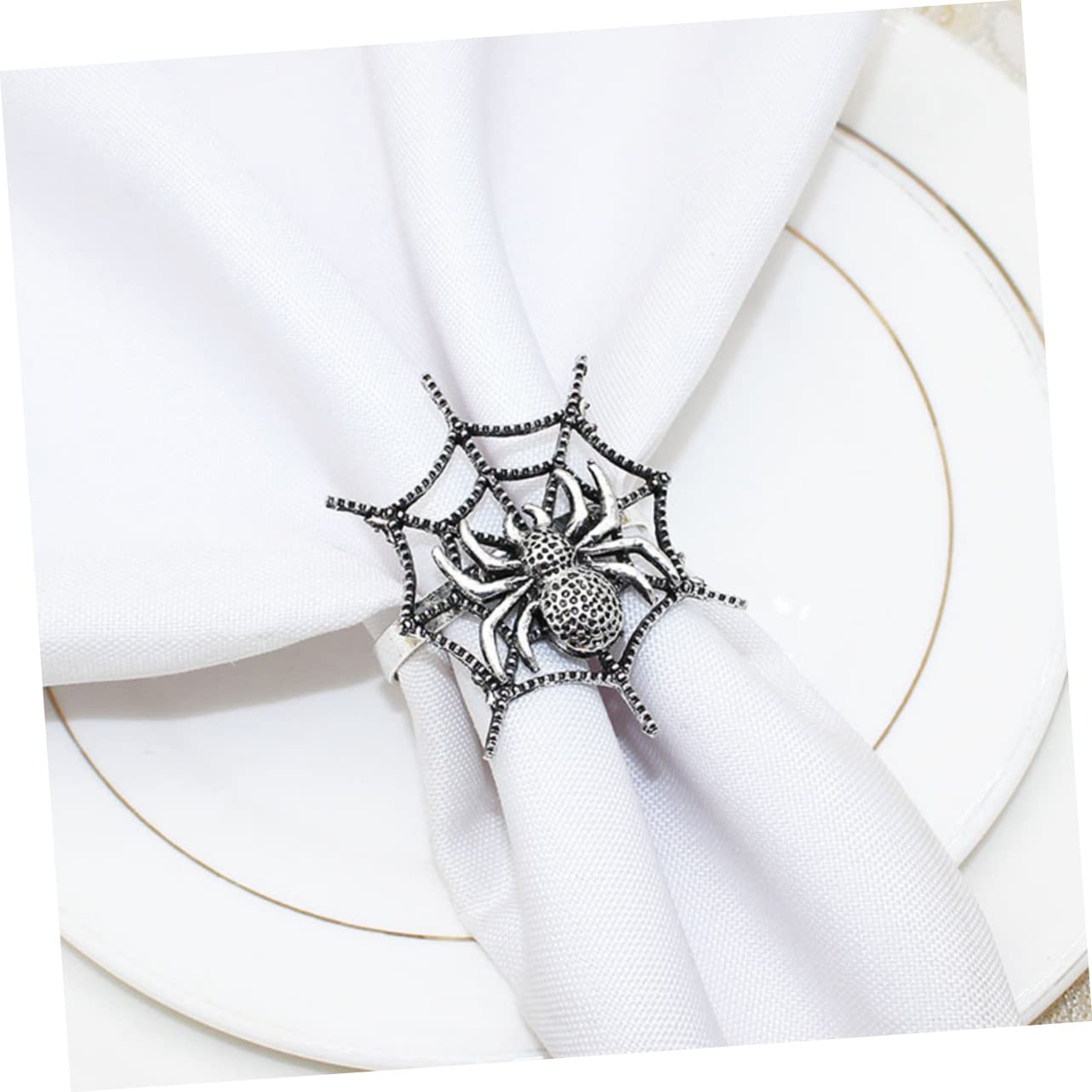 TOPBATHY STK Spinne Serviettenring Dekorationszubehör Für Halloween-Partys Halloween- Schwarze Tischdeko Halloween-serviettenschnalle Spinnen Serviettenringe Geisterspinne Legierung