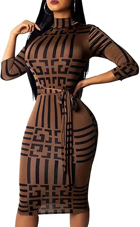 Women Sexy V Neck Dresses Elegant Bodycon Long Sleeve Stretchy Pencil Business Suiting Dress Zipper