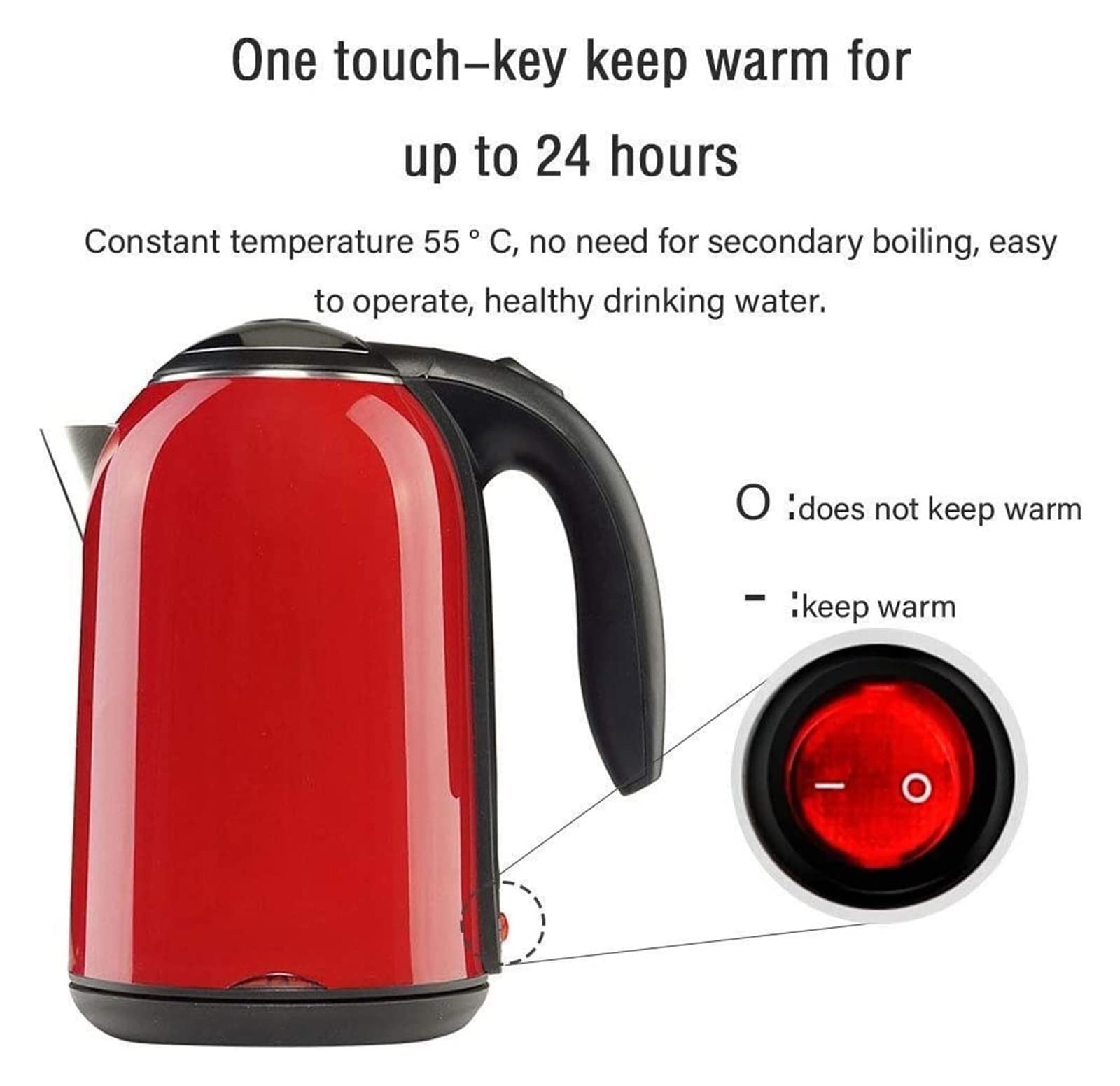 Hervidor eléctrico de café de preparación rápida, hervidor de Agua con Silbato, autoapagado, autoprotección en seco antiquemaduras, Termo de Temperatura Constante, Moda