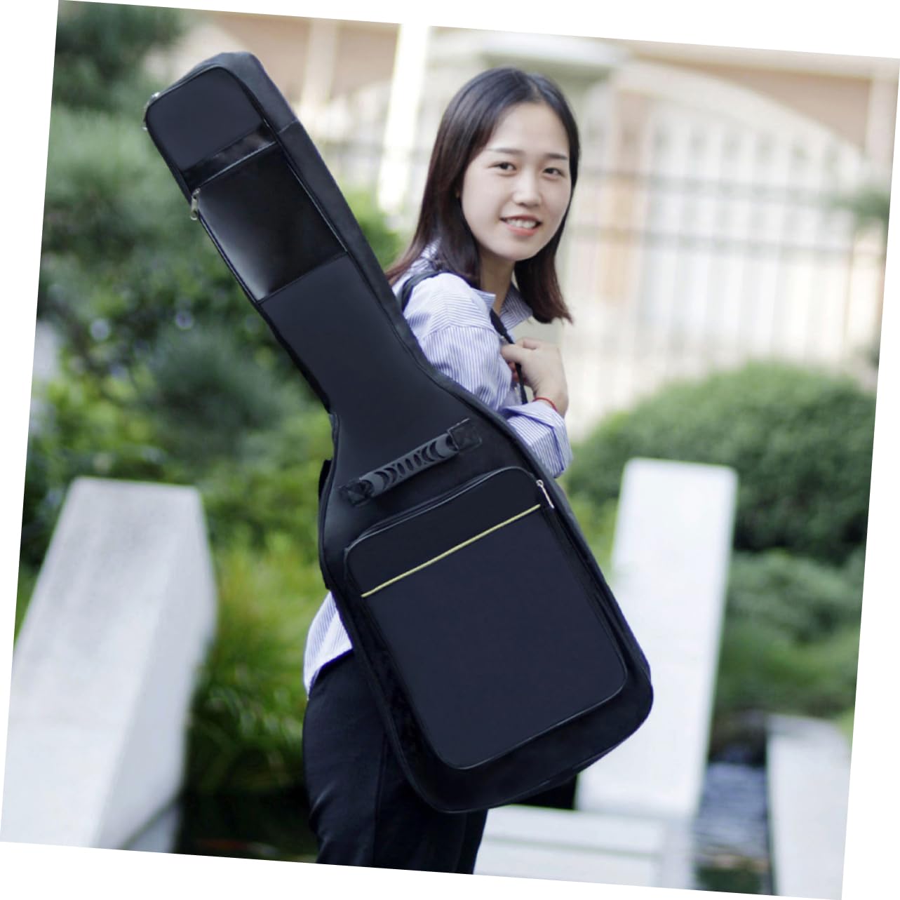 BESPORTBLE Classical Guitar Travel Case Thickened Oxford Bag with Shoulder Straps and Multi Functional Outer Pocket for Acoustic and Electric Guitars