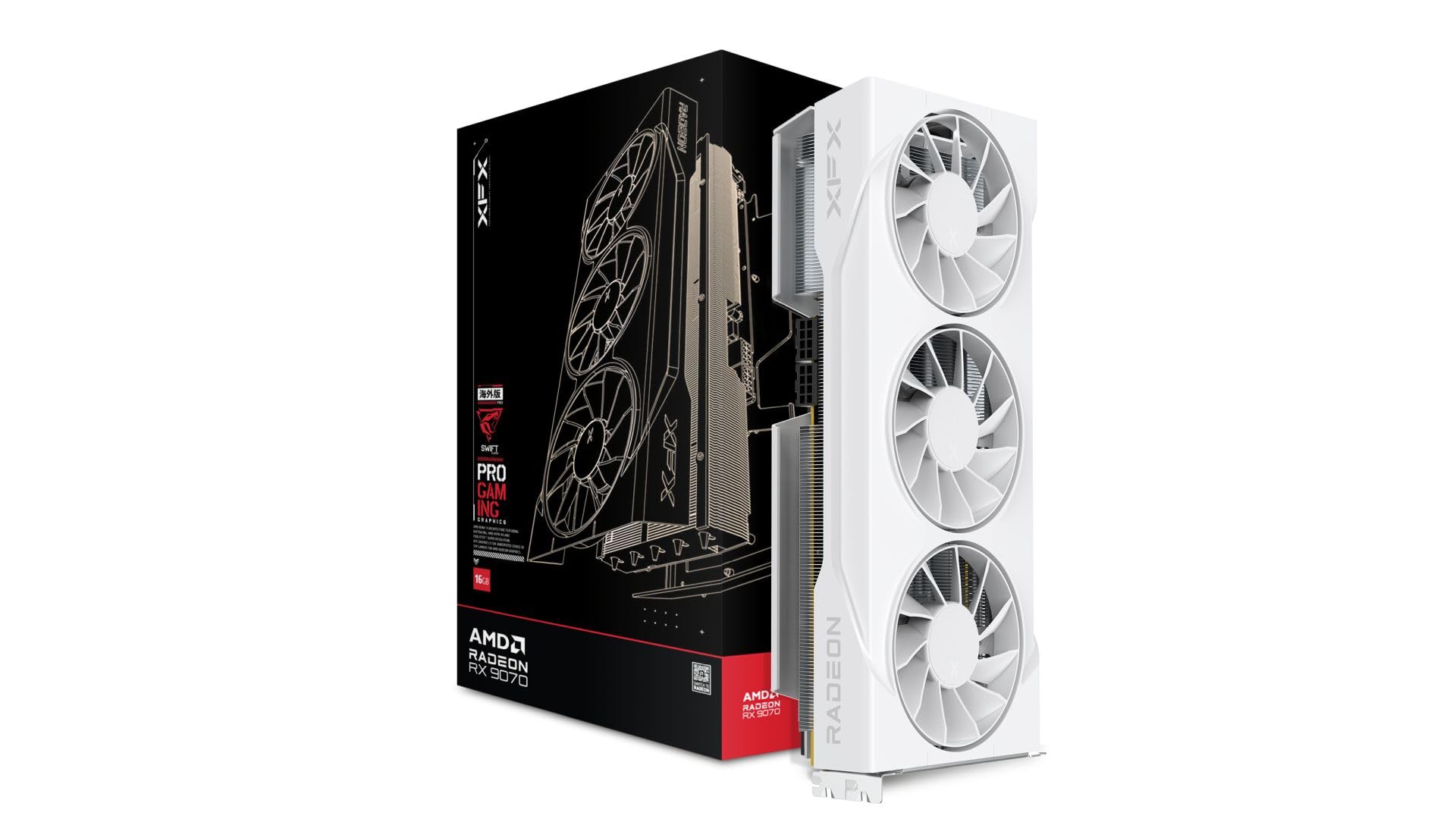 XFX RX 9070 Swift Triple-Fan White 16GB OC GDDR6 White