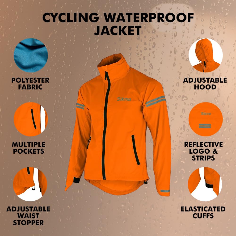 Veste de cyclisme imperméable à capuche pour homme Coupe-vent