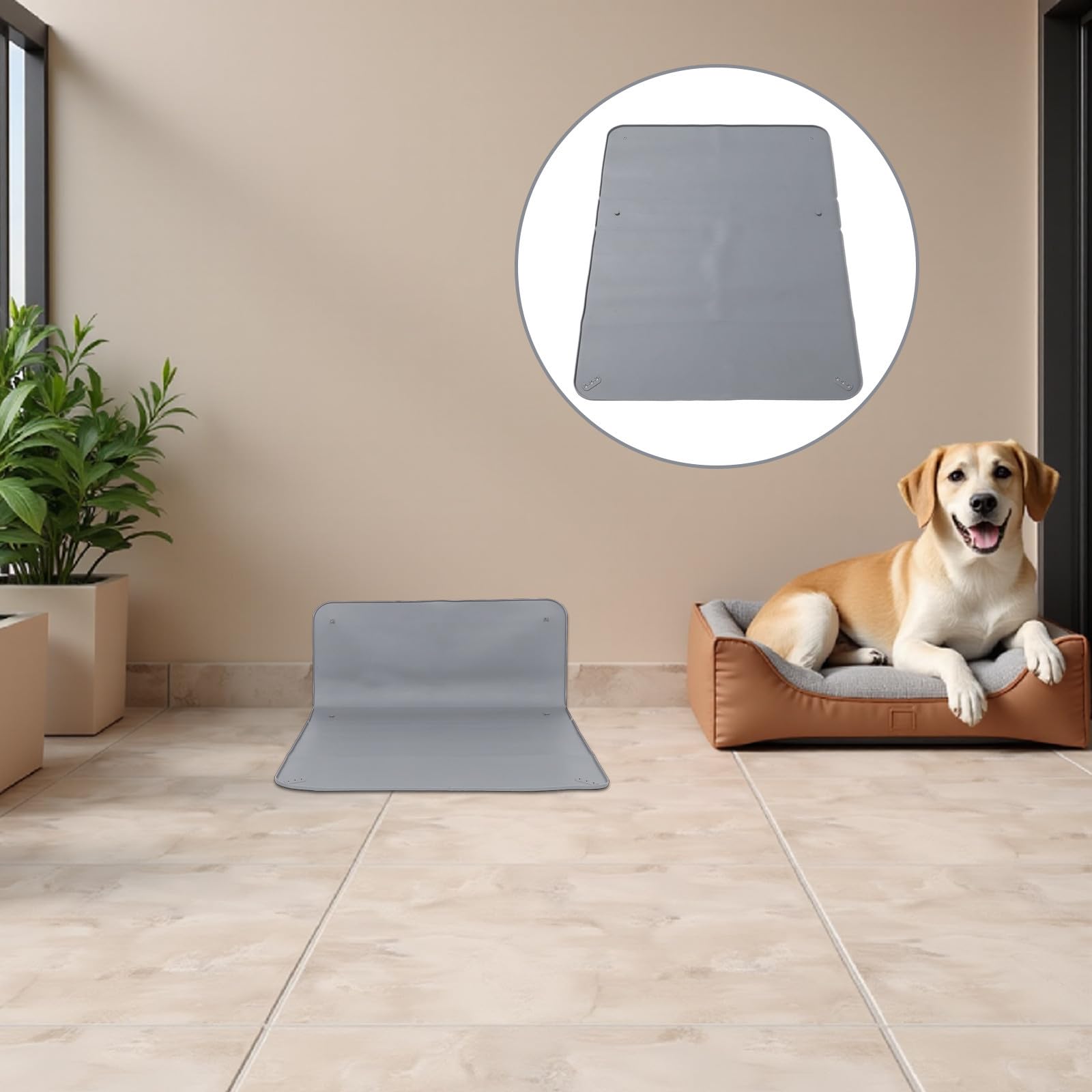 Kichvoe Soporte 86x63 a para Cachorros Almohadilla Entrenamiento de de Silicona con Antideslizante Gris Cm Ventosas , Plegable y Resistente a Fugas , Adecuado para Tapete Sanitario y Baño