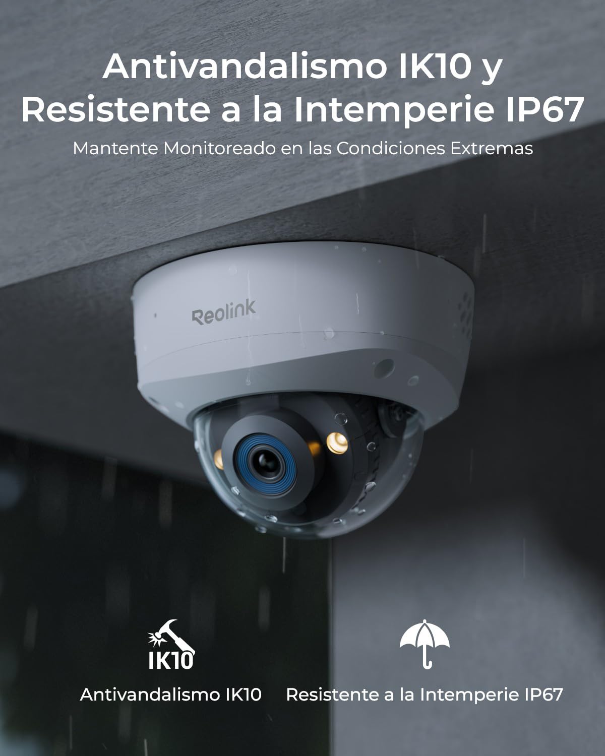 Reolink RLC-1240A, cámara de Seguridad PoE antivandalismo de 12MP, ángulo de visión 145°, visión Nocturna a Color, Audio bidireccional, detección Inteligente, Certificado IP67 | ángulo de visión 145°, visión Nocturna a Color, Audio bidireccional, detecció