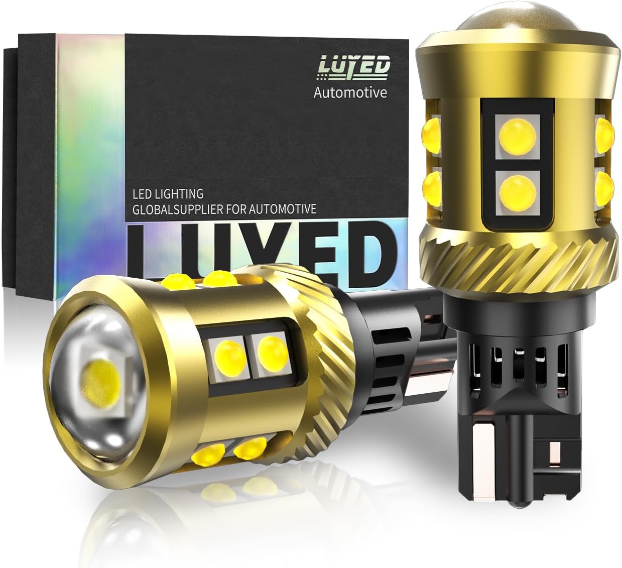 LUYED Canbus Error Free T10 194 168 LED Bulbs 6500K White Bright - 2825 W5W License Plate Map Dome Trunk Cargo Lights (2 Pack)